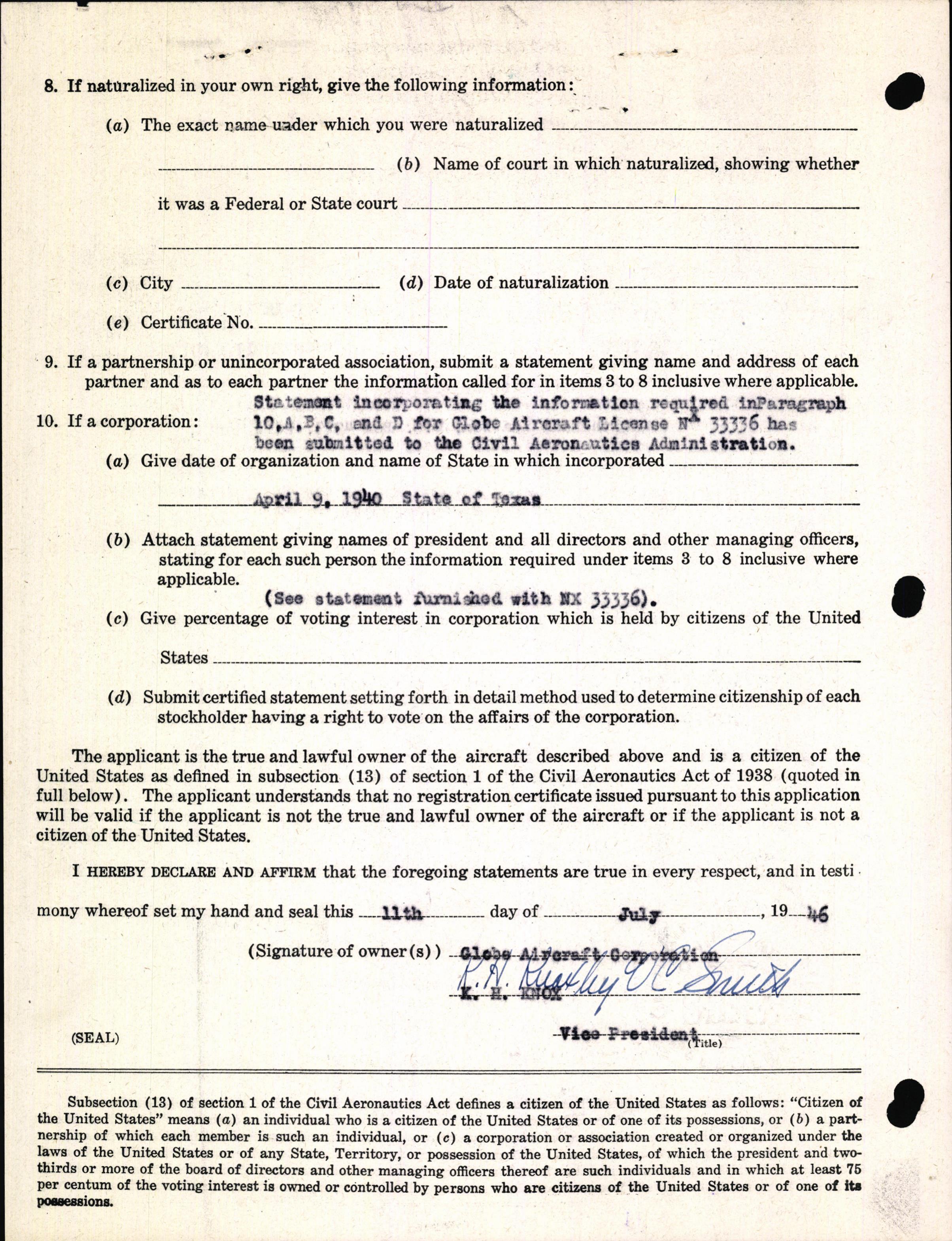 Sample page 4 from AirCorps Library document: Technical Information for Serial Number 1022