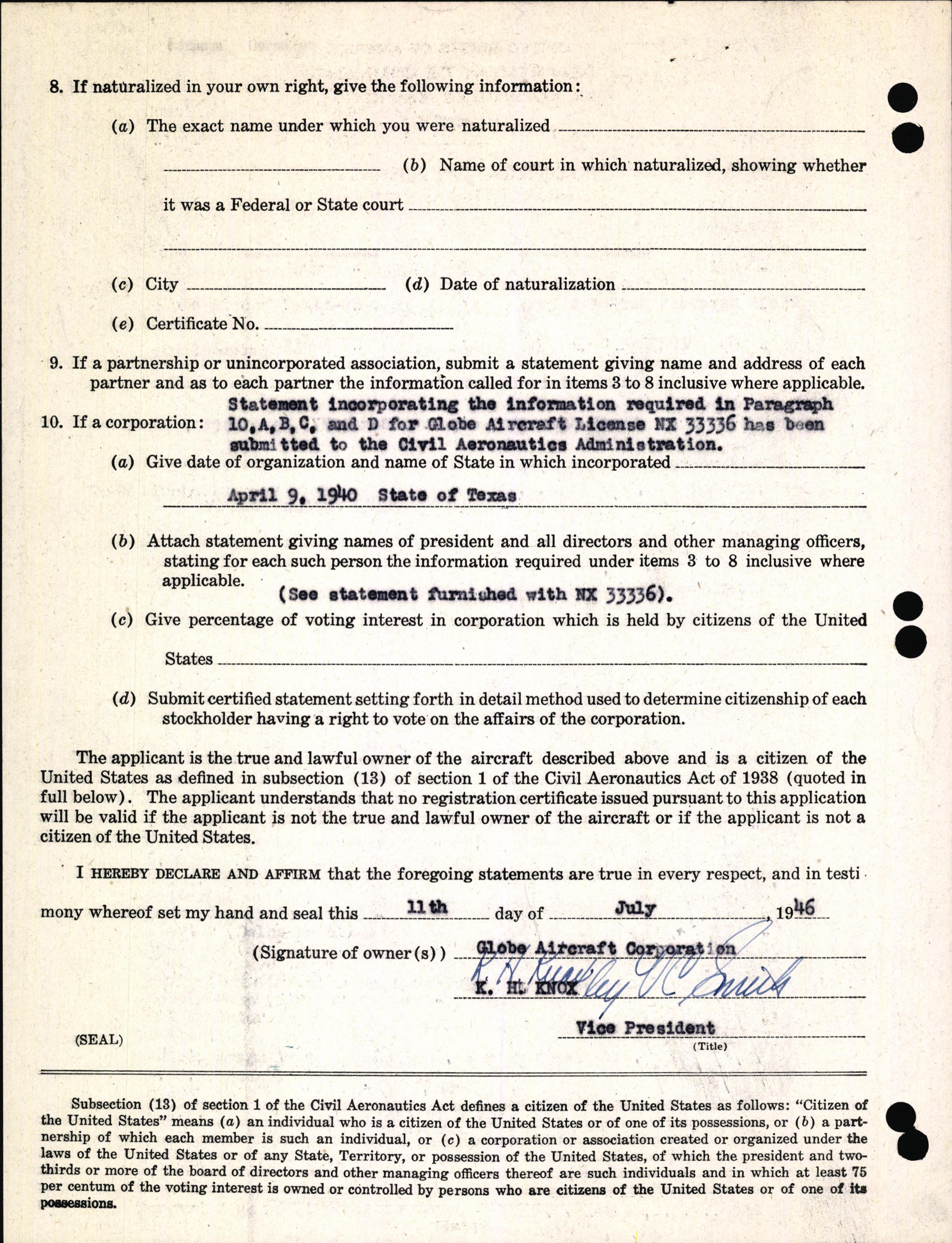 Sample page 4 from AirCorps Library document: Technical Information for Serial Number 1023