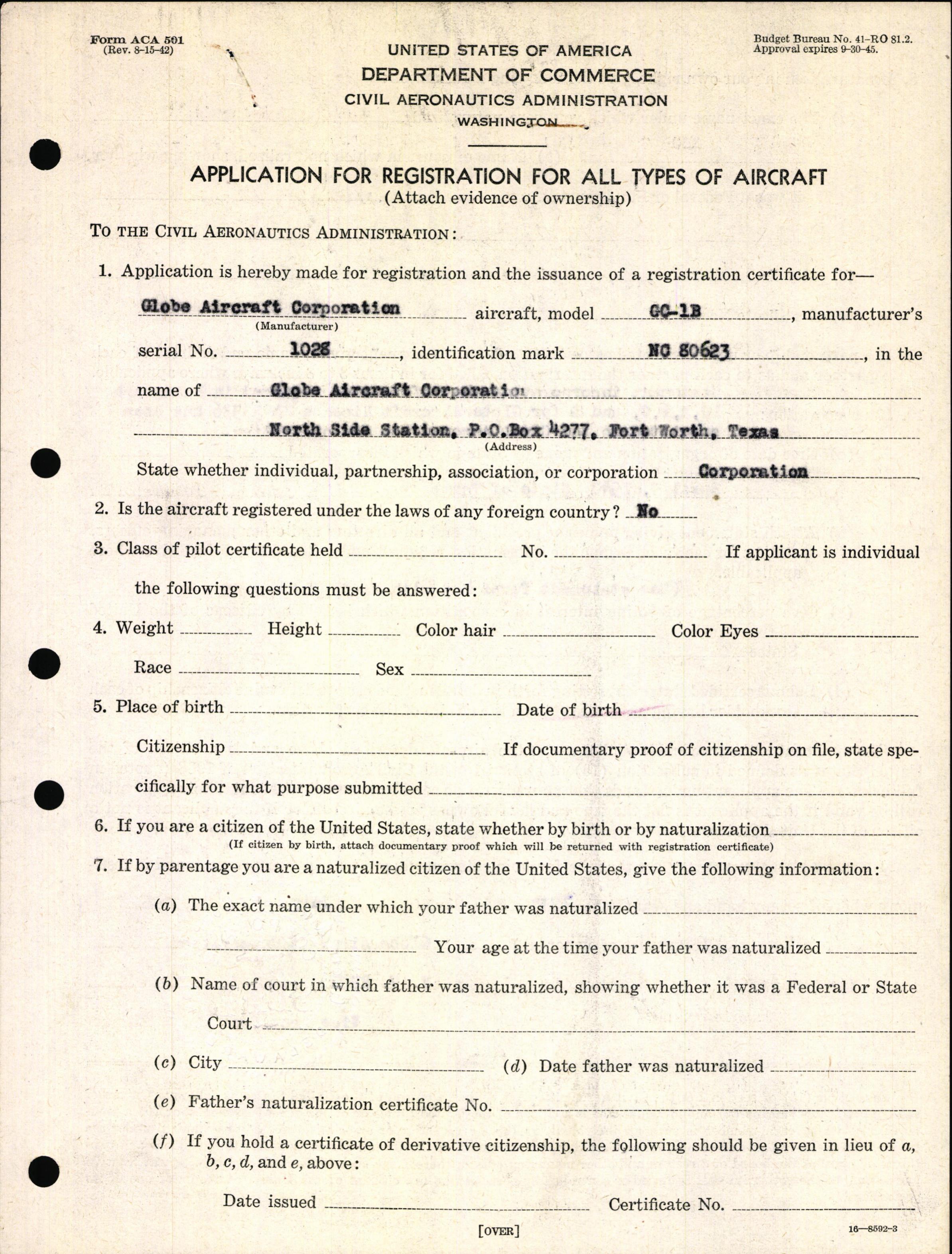 Sample page 3 from AirCorps Library document: Technical Information for Serial Number 1028