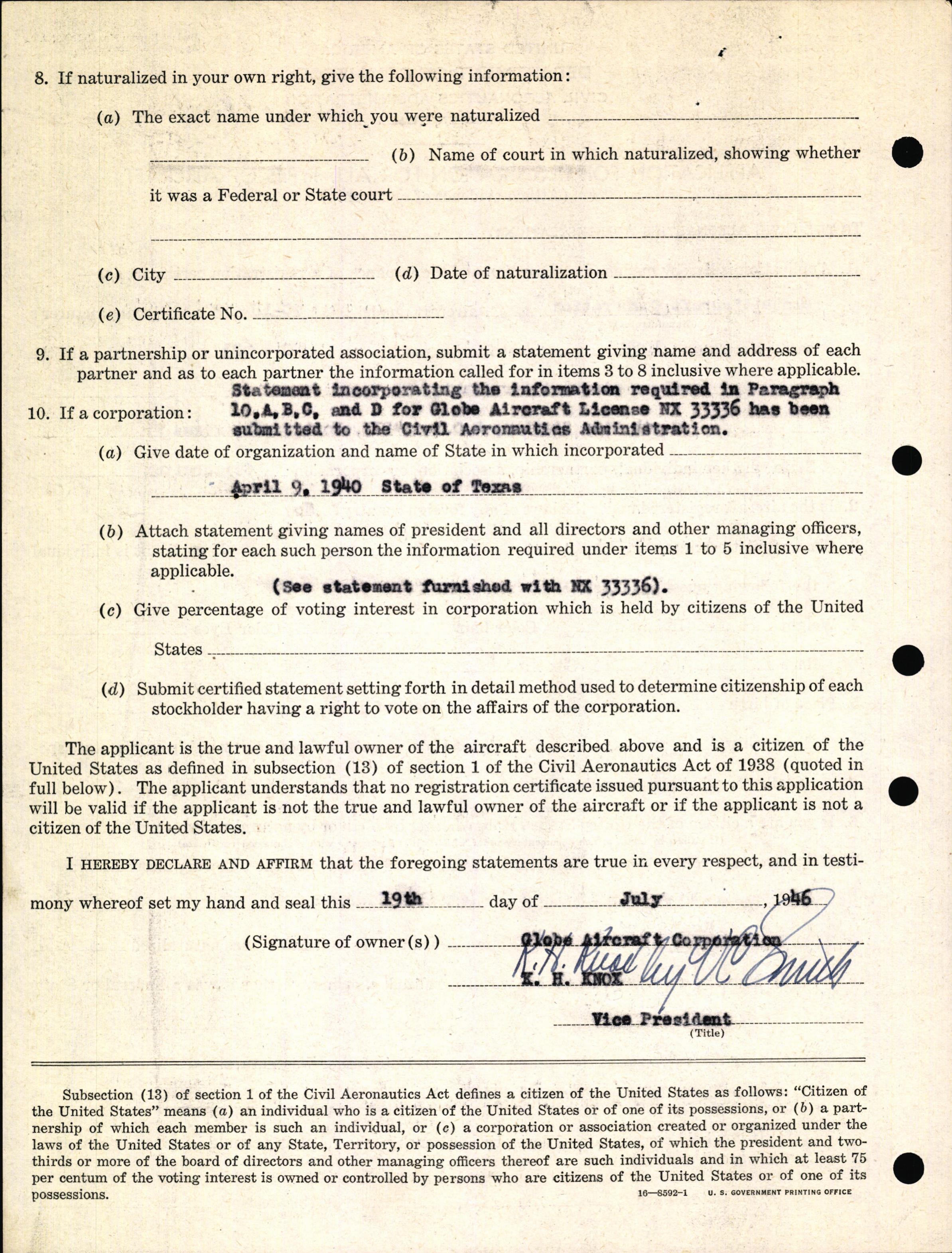 Sample page 4 from AirCorps Library document: Technical Information for Serial Number 1028