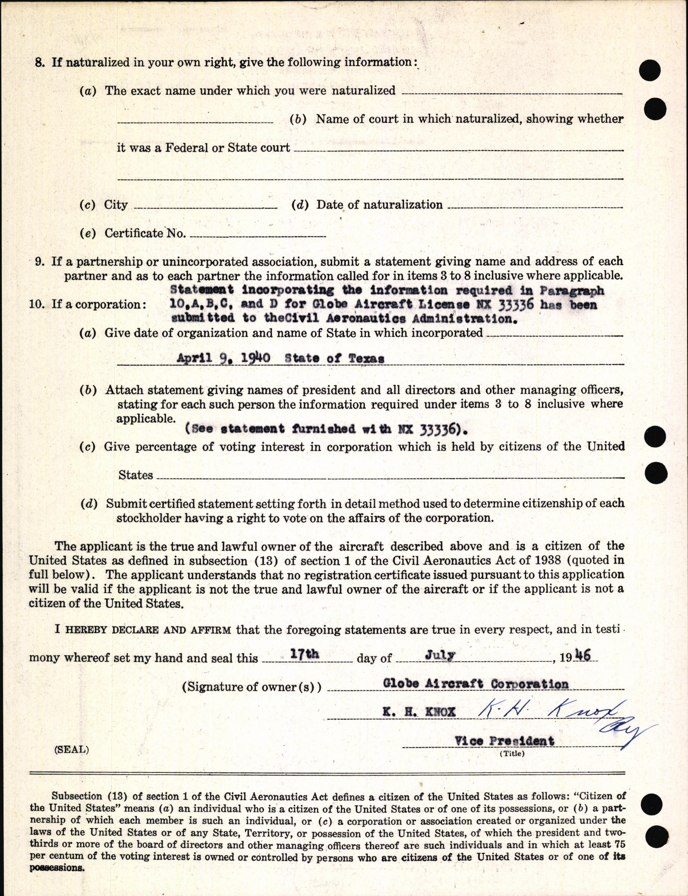 Sample page 4 from AirCorps Library document: Technical Information for Serial Number 1029