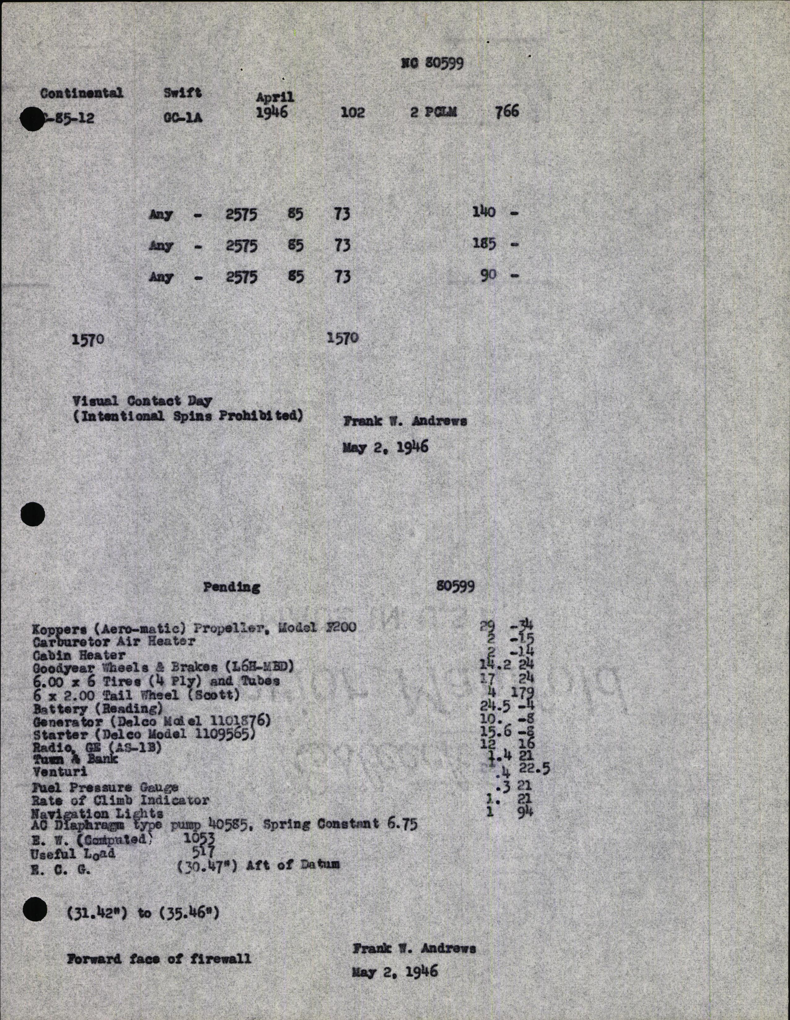 Sample page 13 from AirCorps Library document: Technical Information for Serial Number 102