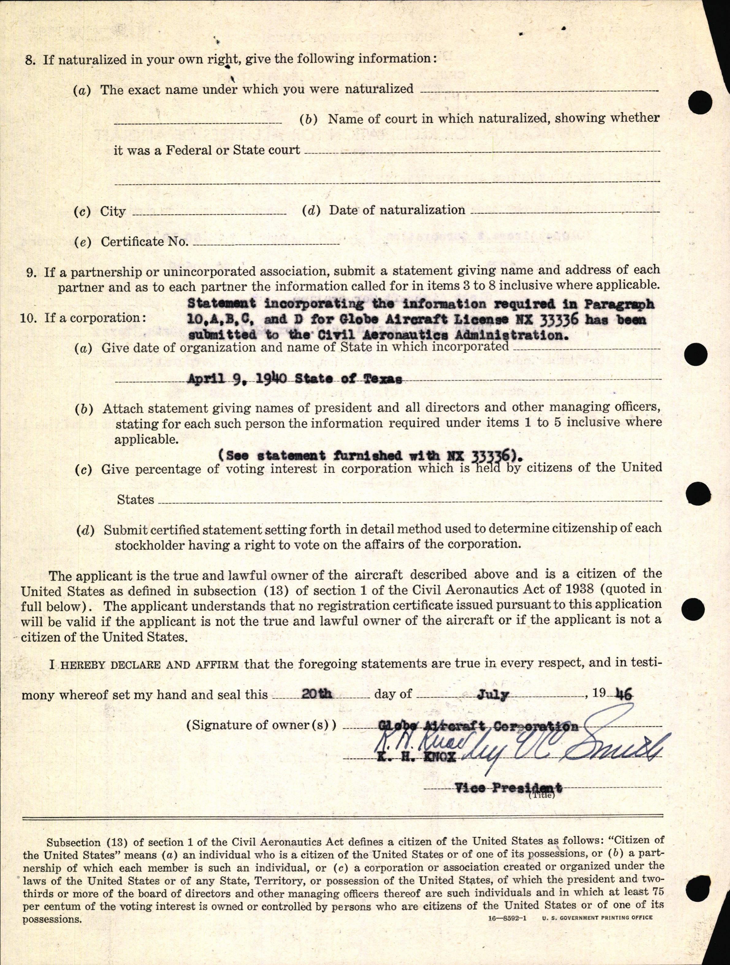 Sample page 4 from AirCorps Library document: Technical Information for Serial Number 1031