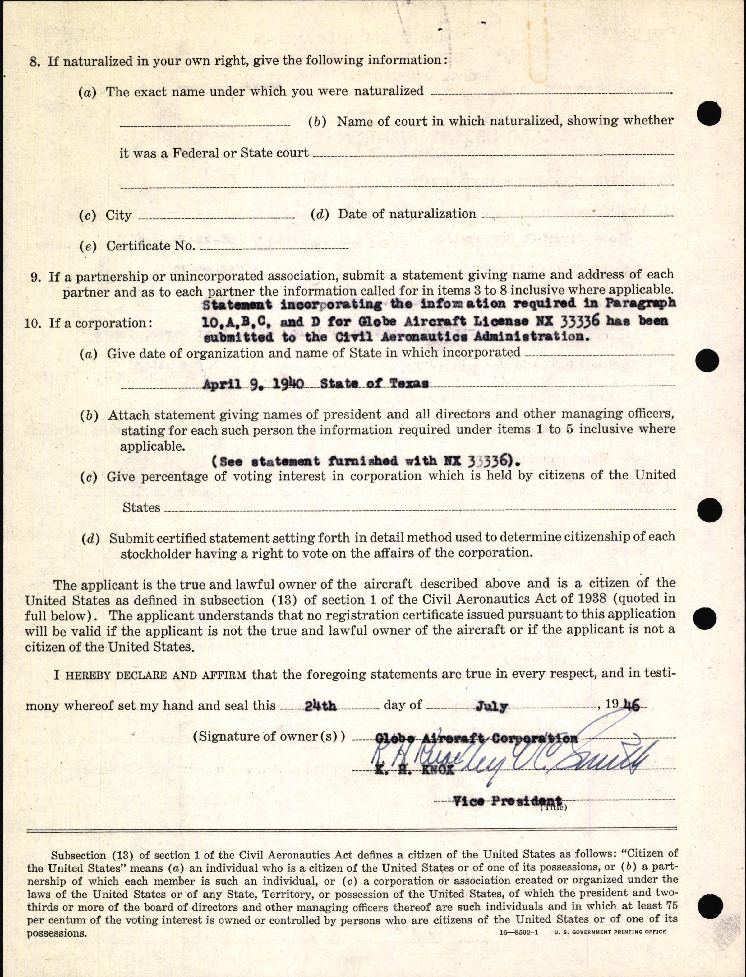 Sample page 4 from AirCorps Library document: Technical Information for Serial Number 1042