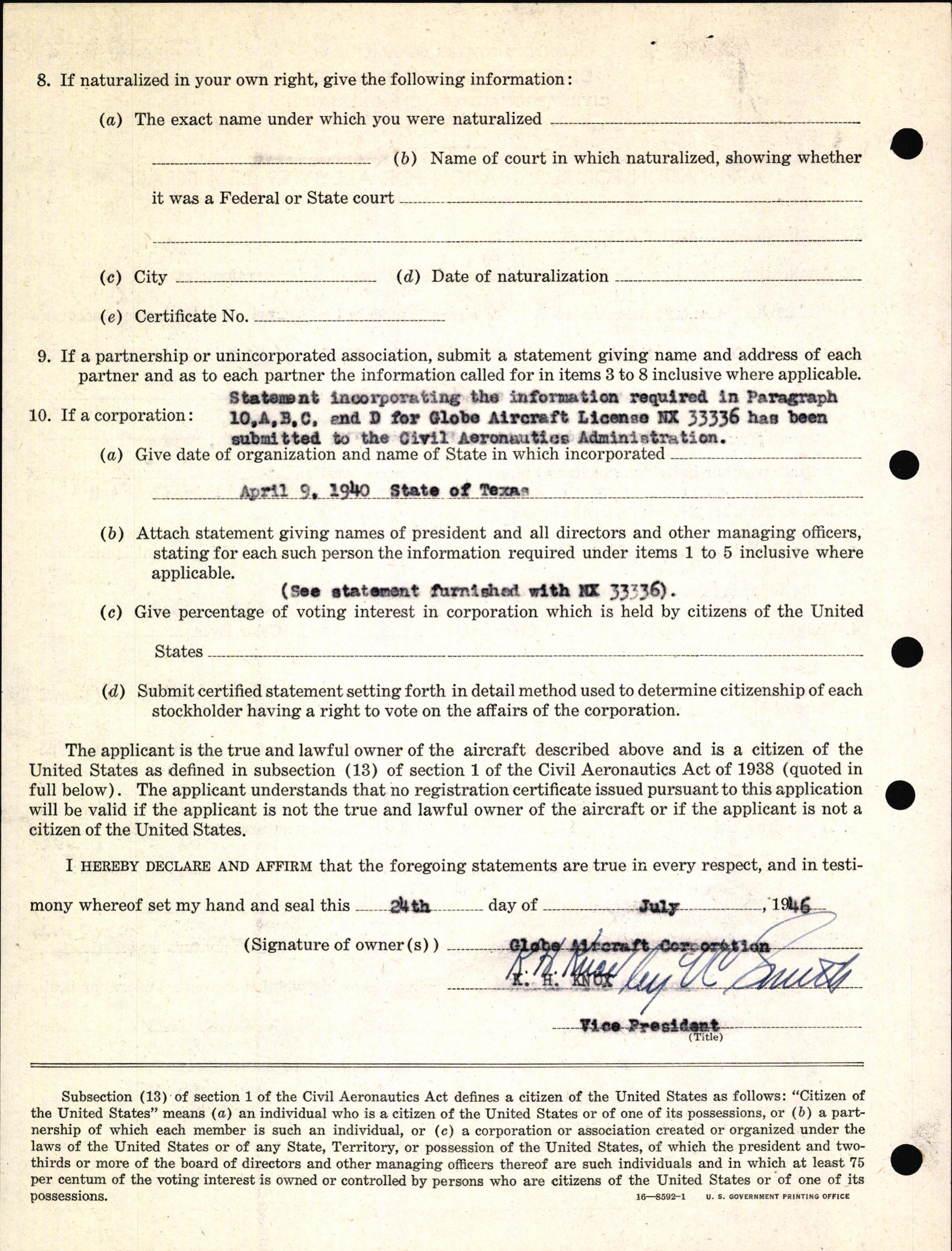 Sample page 4 from AirCorps Library document: Technical Information for Serial Number 1043