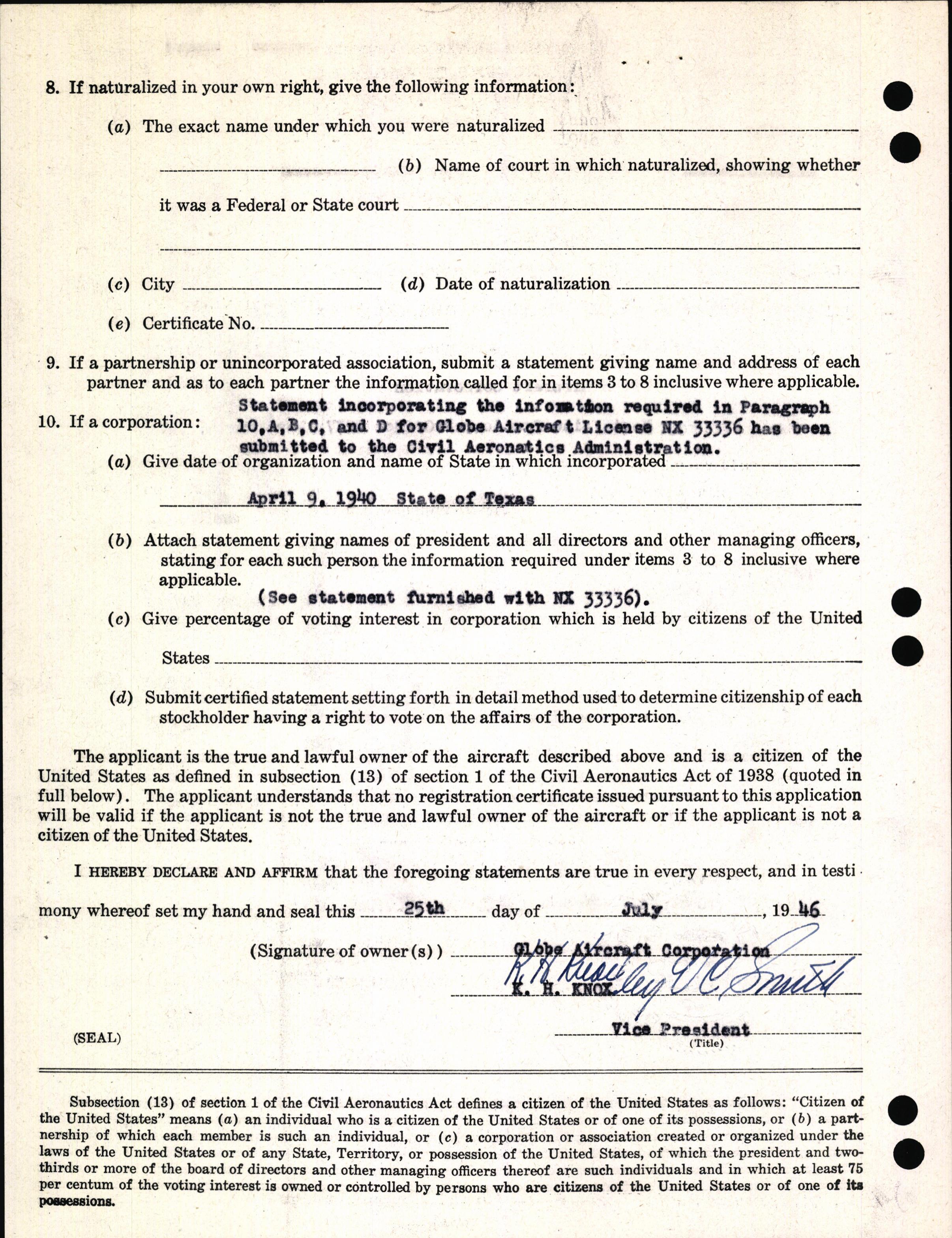 Sample page 4 from AirCorps Library document: Technical Information for Serial Number 1048