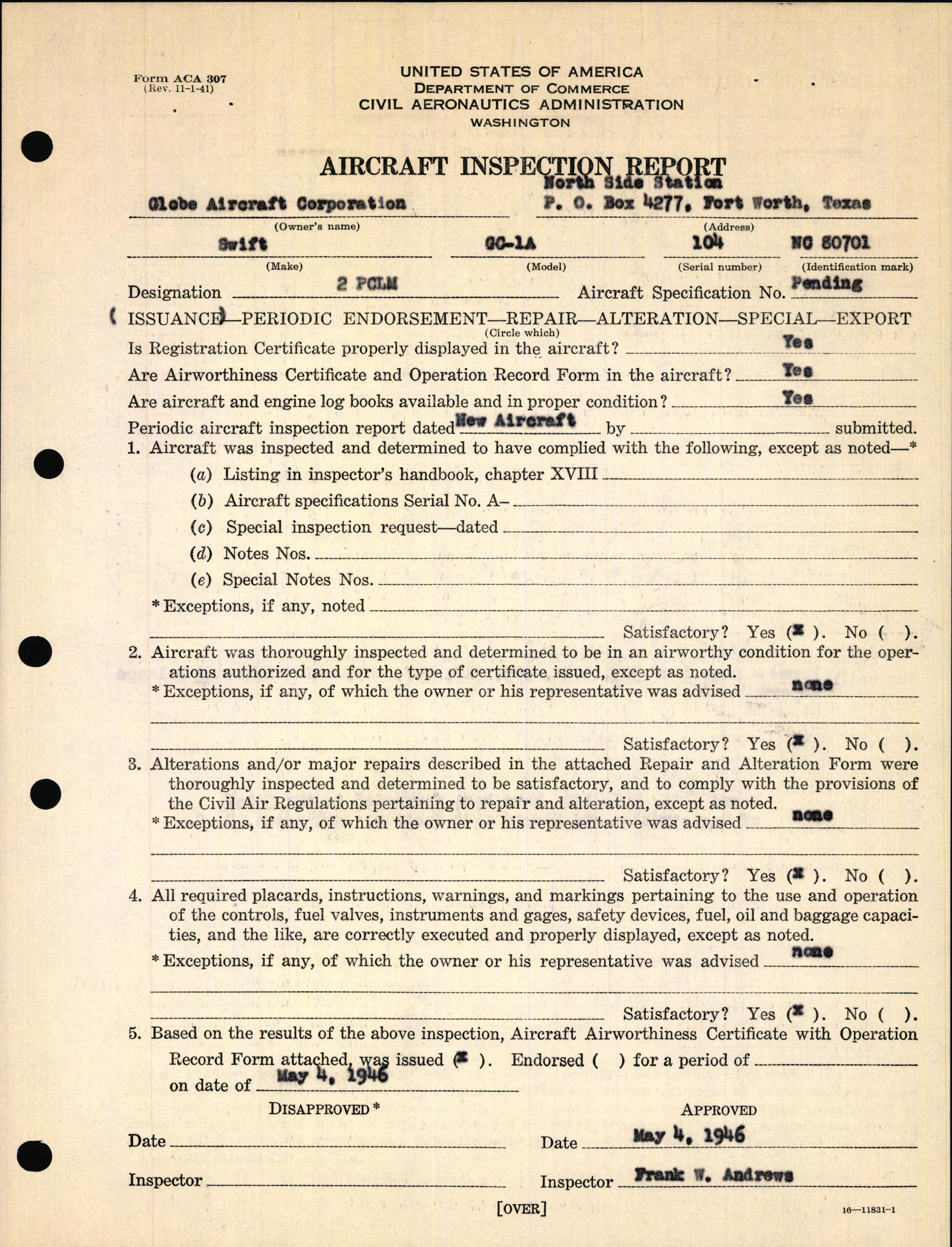Sample page 9 from AirCorps Library document: Technical Information for Serial Number 104
