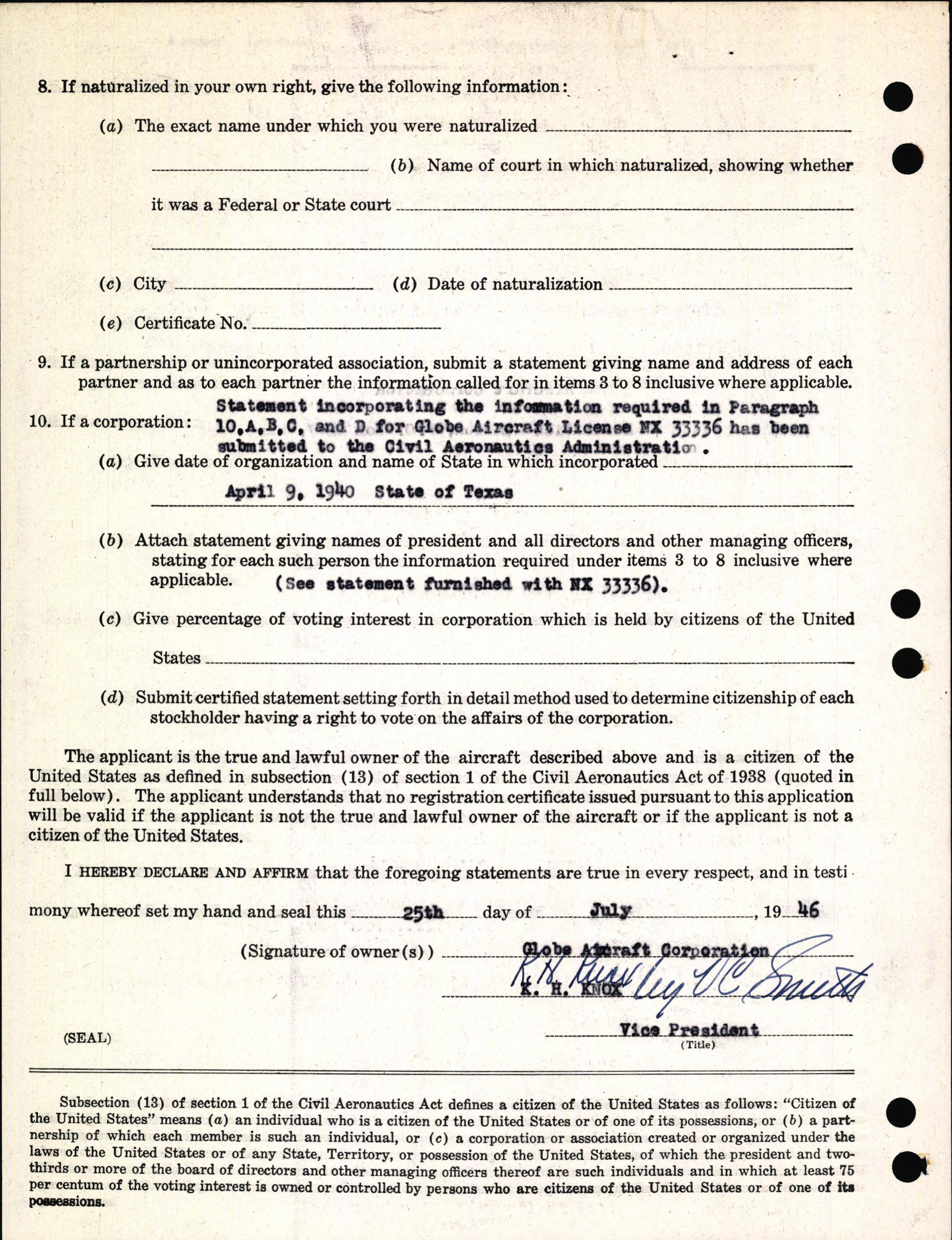 Sample page 4 from AirCorps Library document: Technical Information for Serial Number 1050