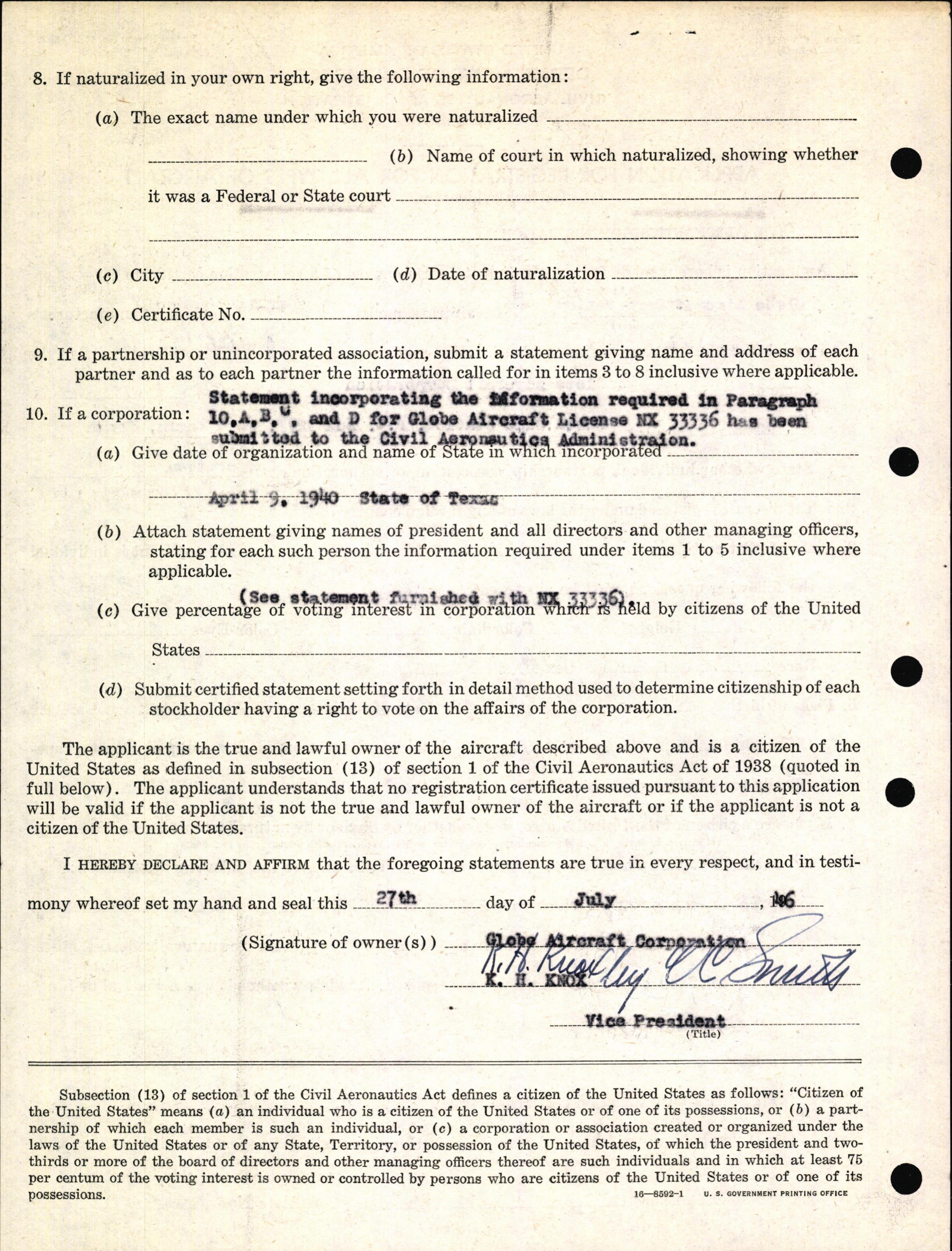 Sample page 4 from AirCorps Library document: Technical Information for Serial Number 1051