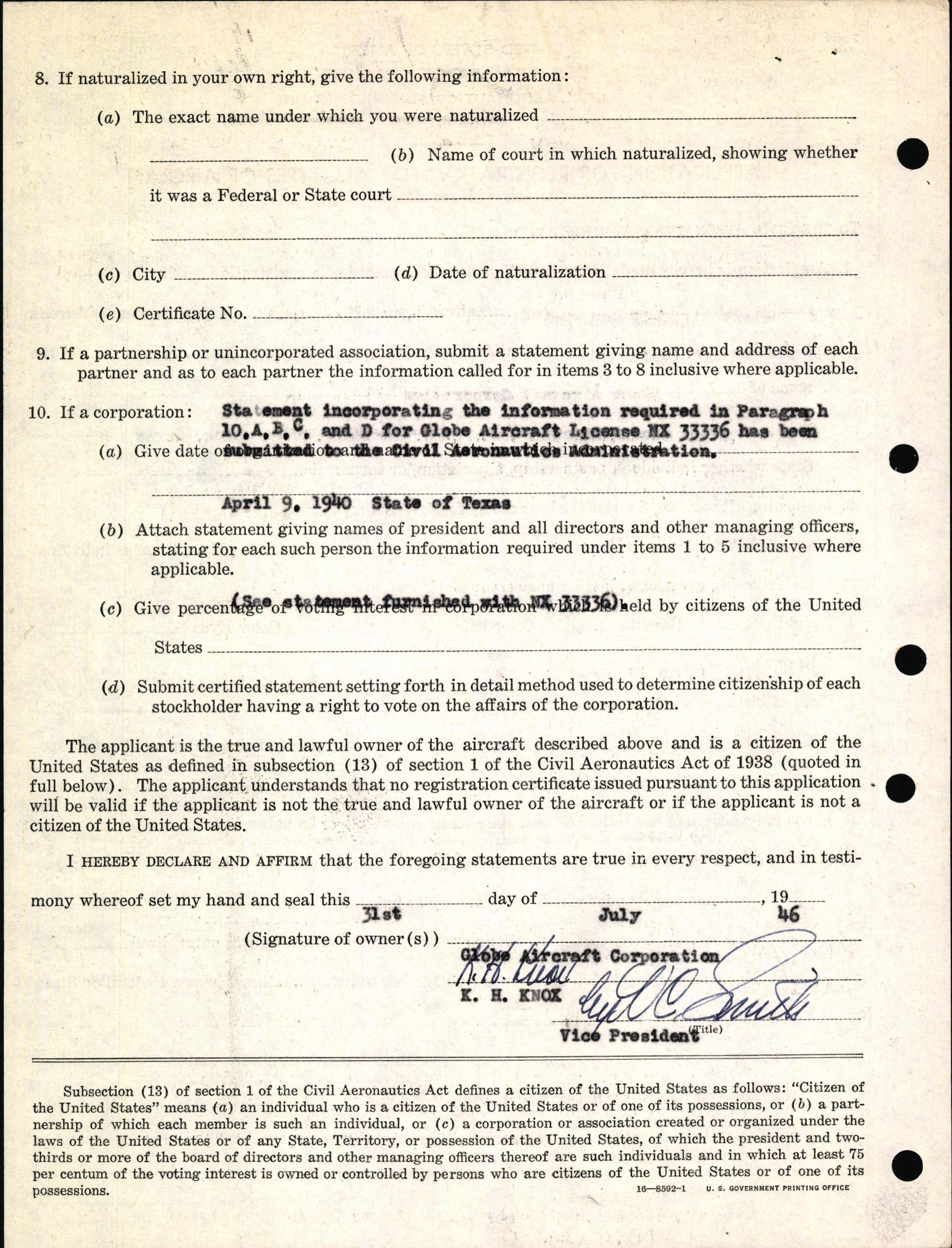 Sample page 4 from AirCorps Library document: Technical Information for Serial Number 1055