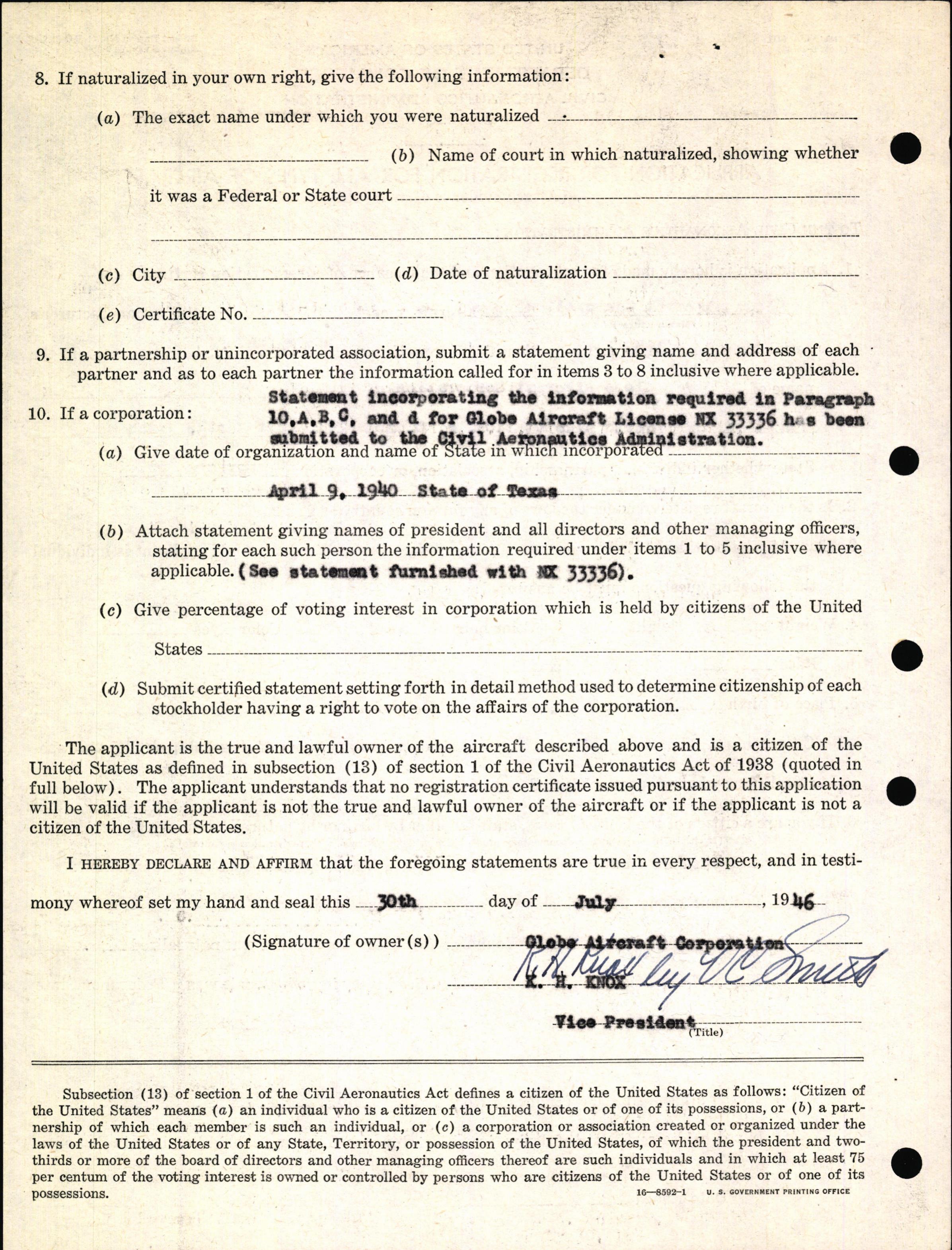 Sample page 4 from AirCorps Library document: Technical Information for Serial Number 1059