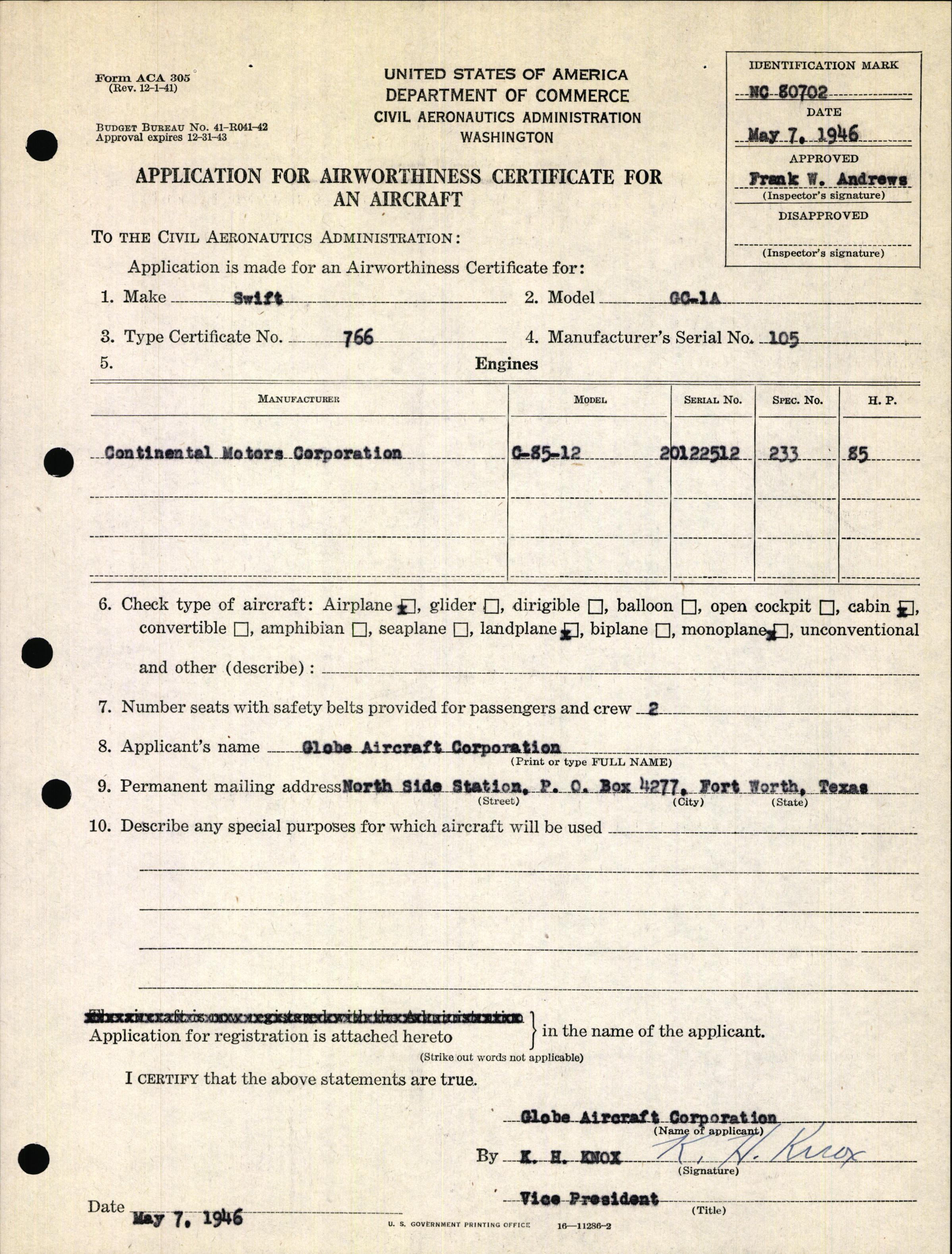 Sample page 11 from AirCorps Library document: Technical Information for Serial Number 105