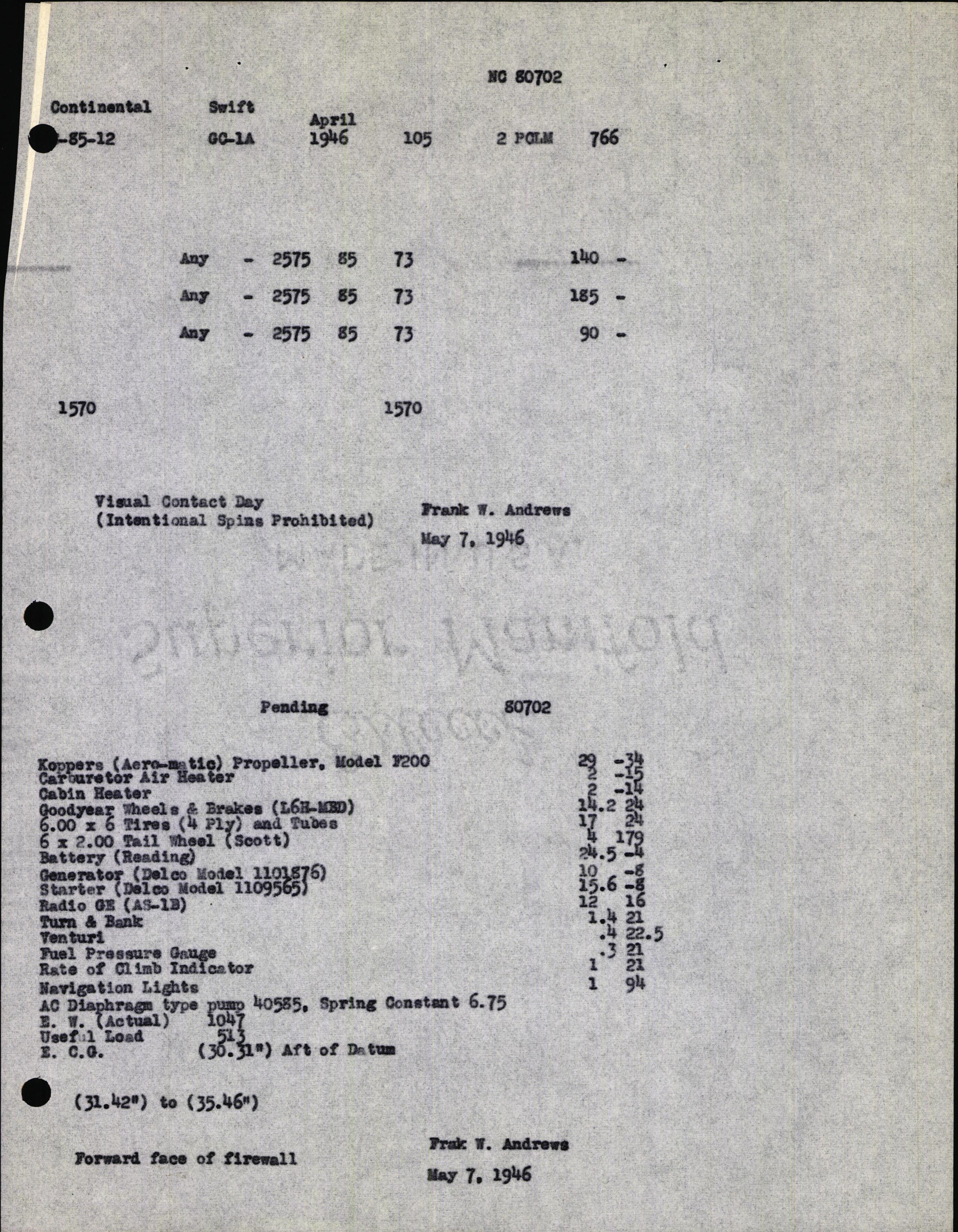 Sample page 9 from AirCorps Library document: Technical Information for Serial Number 105