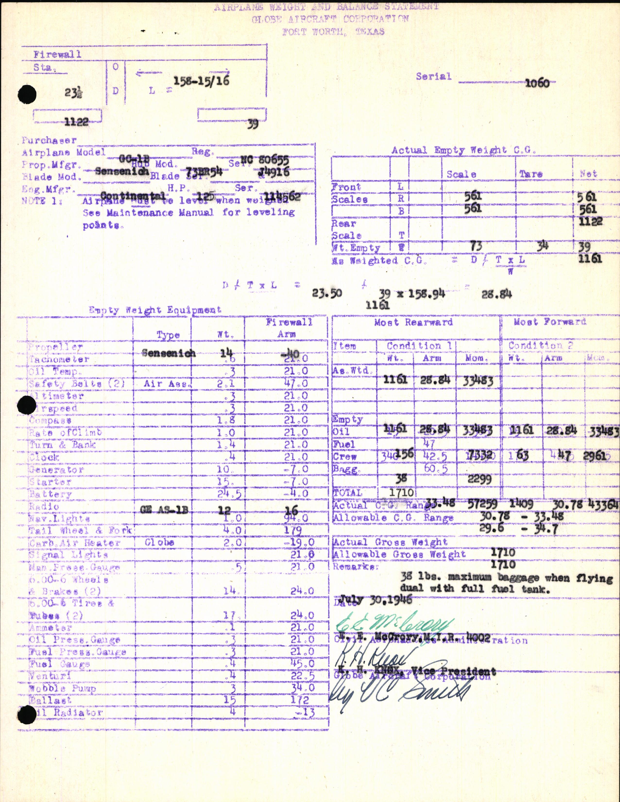 Sample page 7 from AirCorps Library document: Technical Information for Serial Number 1060