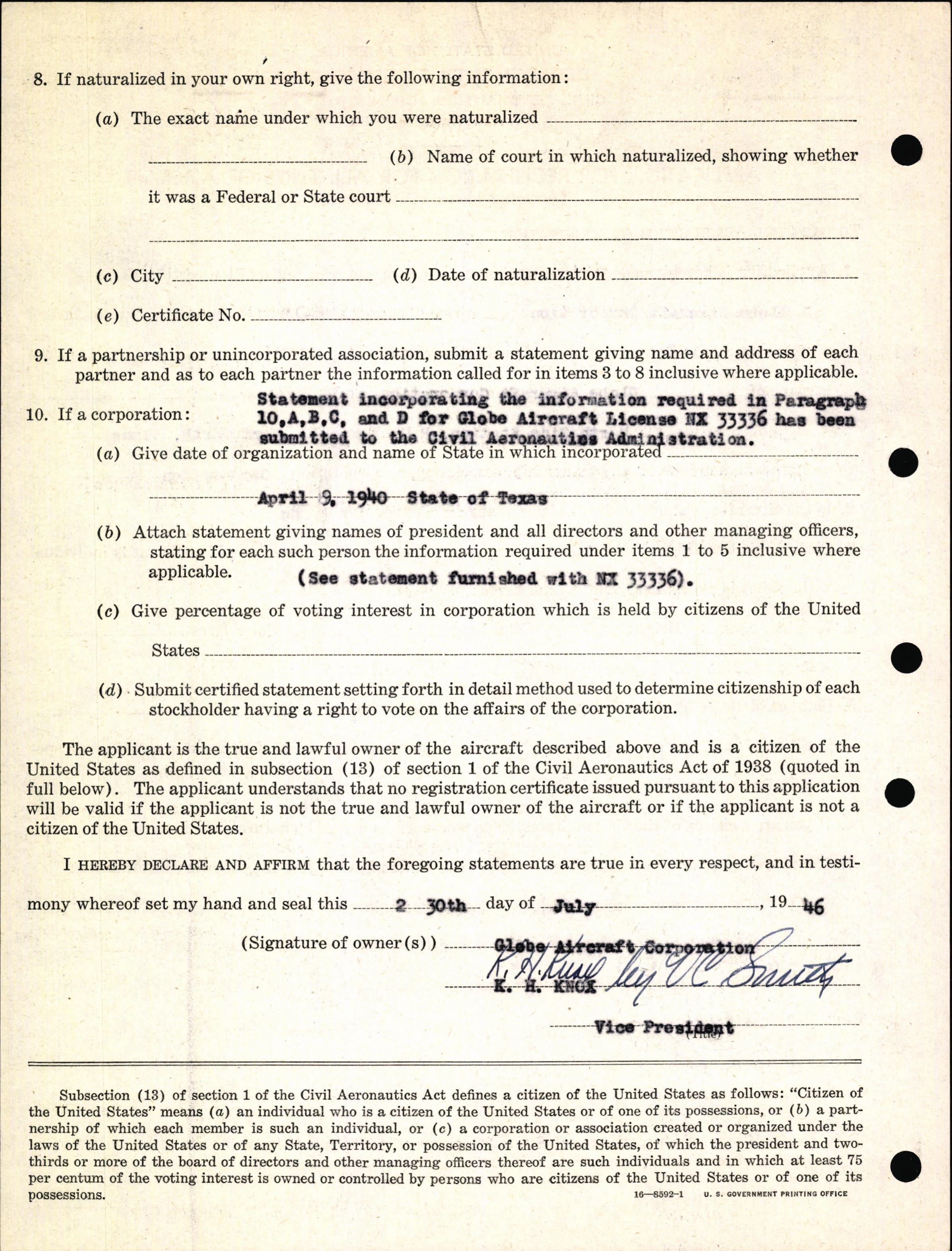 Sample page 4 from AirCorps Library document: Technical Information for Serial Number 1062