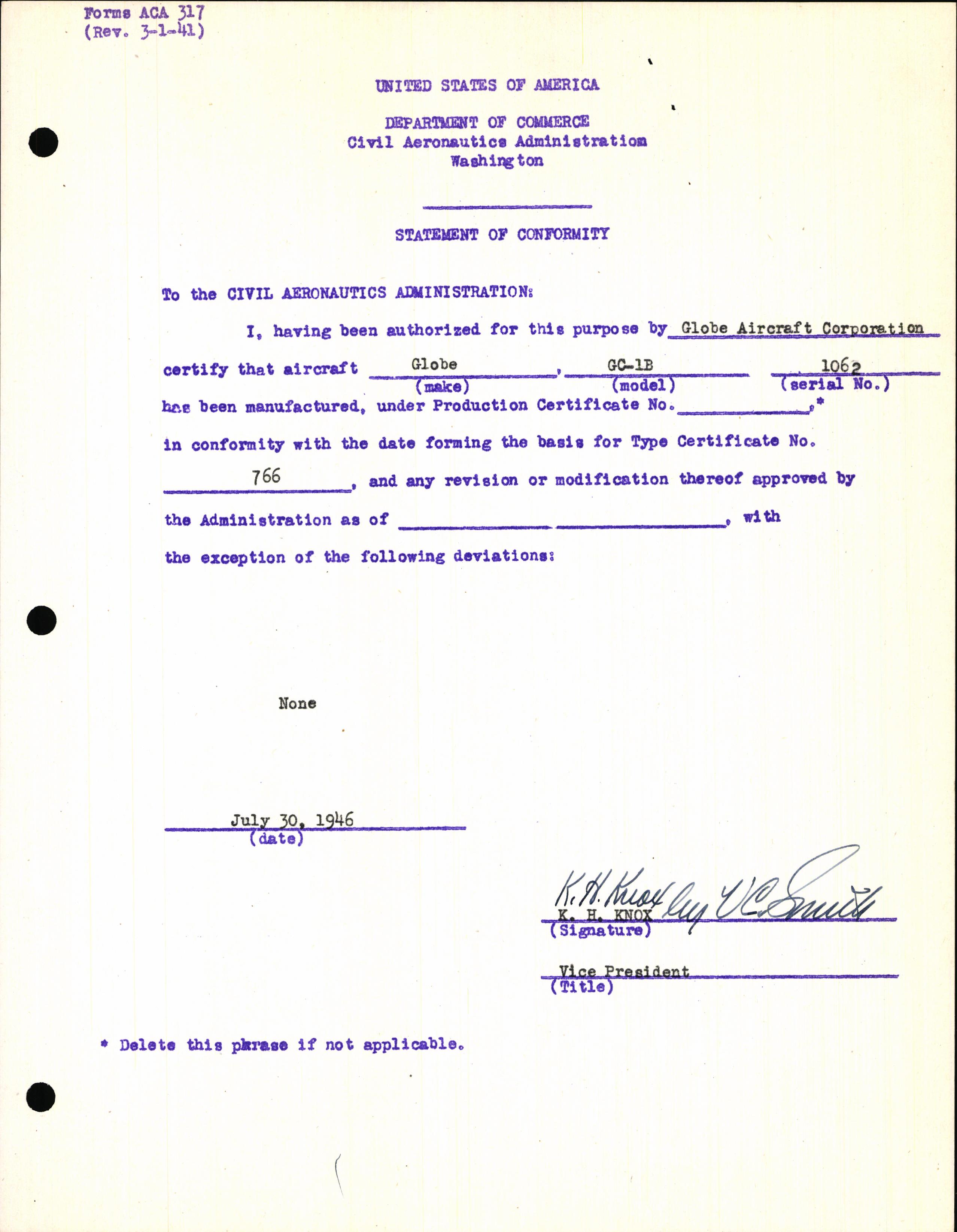 Sample page 7 from AirCorps Library document: Technical Information for Serial Number 1062