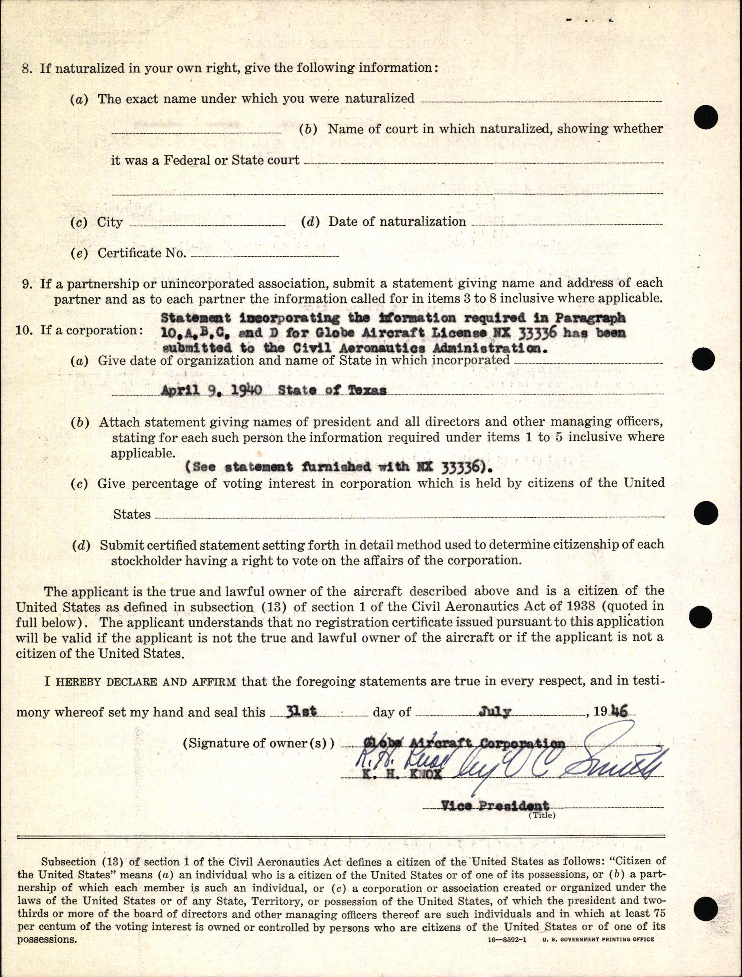 Sample page 4 from AirCorps Library document: Technical Information for Serial Number 1063