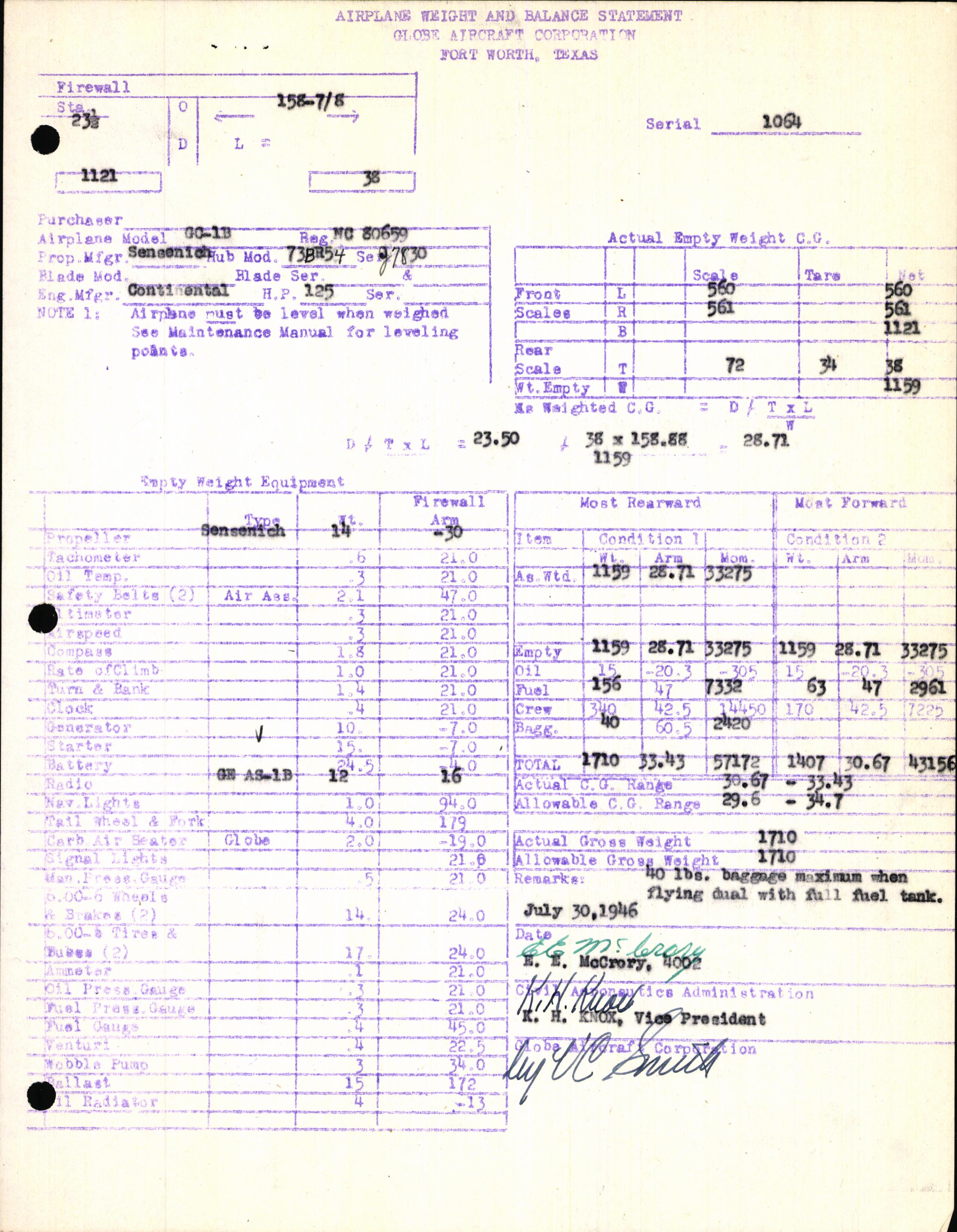 Sample page 7 from AirCorps Library document: Technical Information for Serial Number 1064