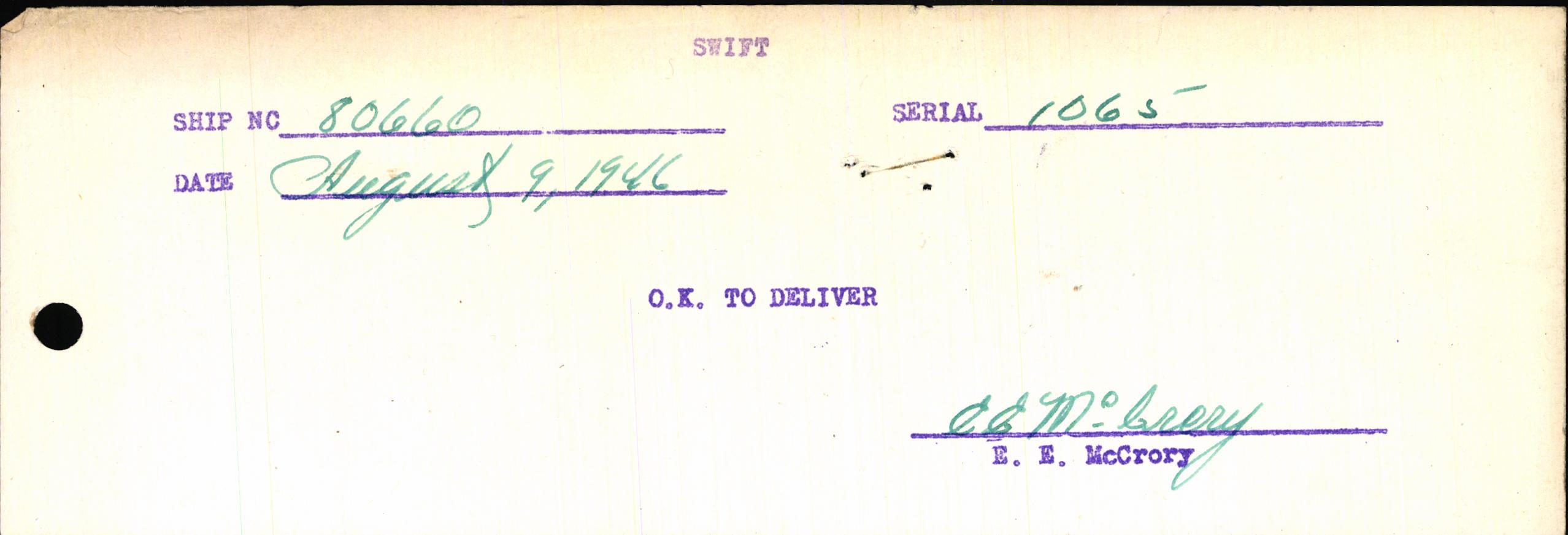 Sample page 3 from AirCorps Library document: Technical Information for Serial Number 1065