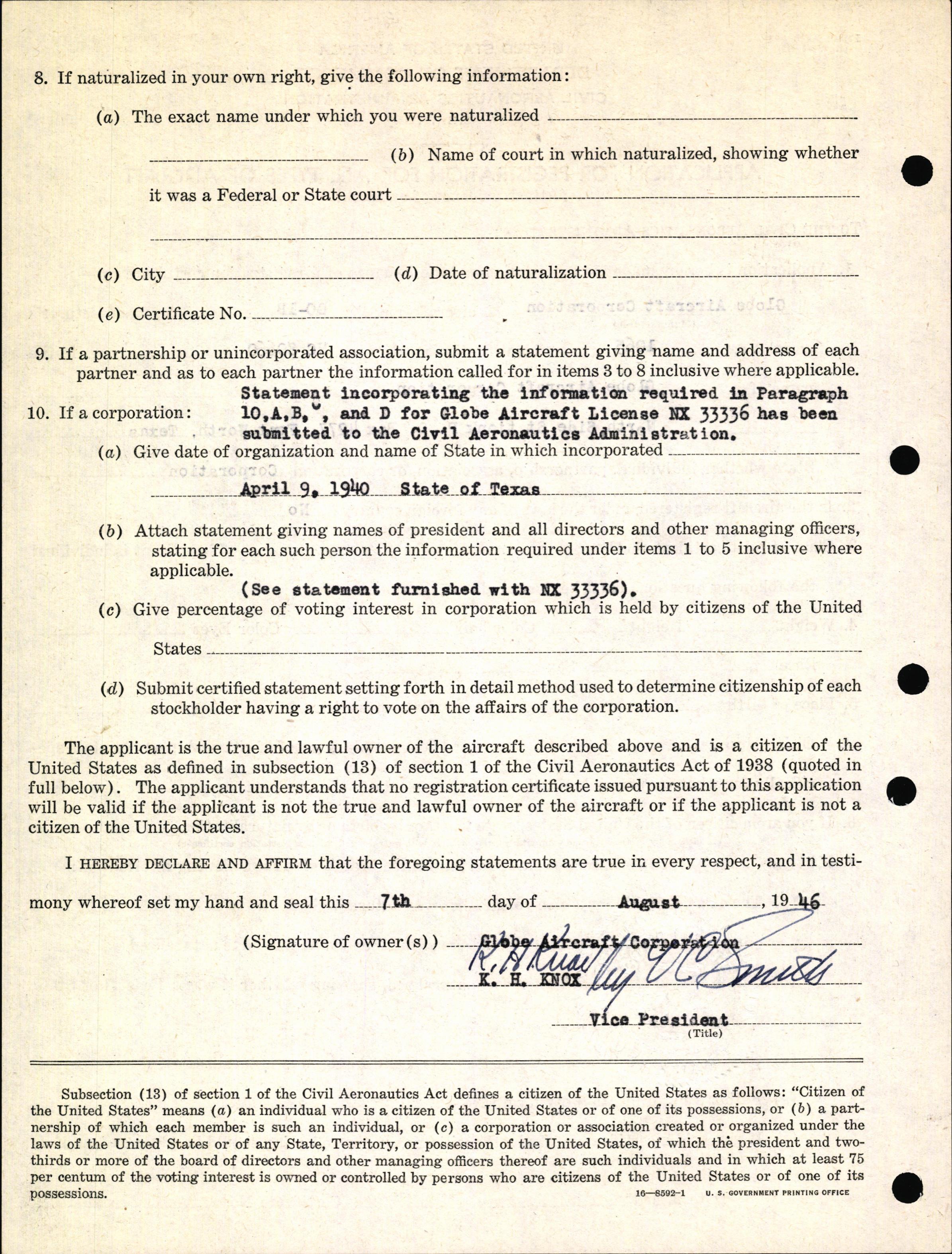 Sample page 6 from AirCorps Library document: Technical Information for Serial Number 1065