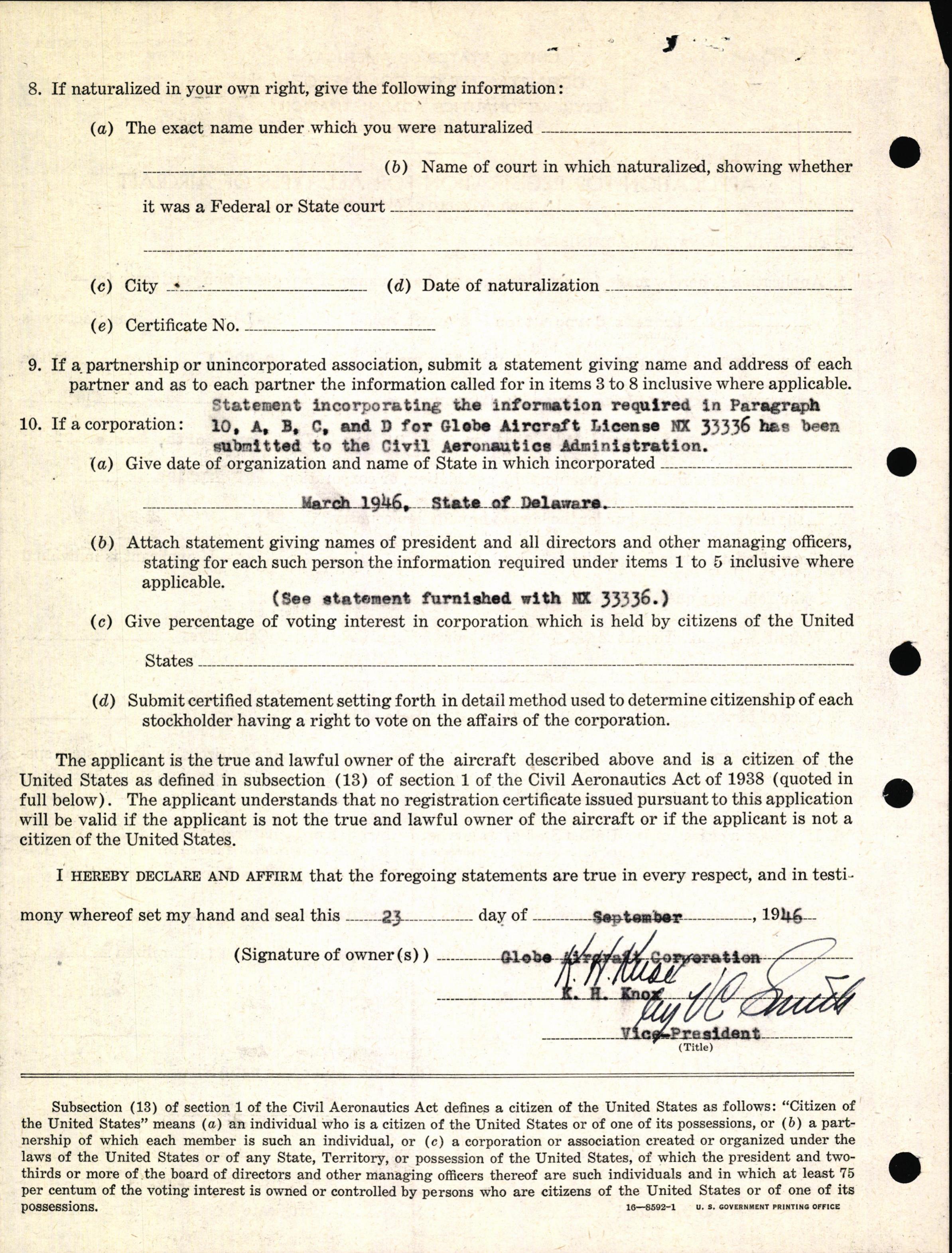 Sample page 4 from AirCorps Library document: Technical Information for Serial Number 1066