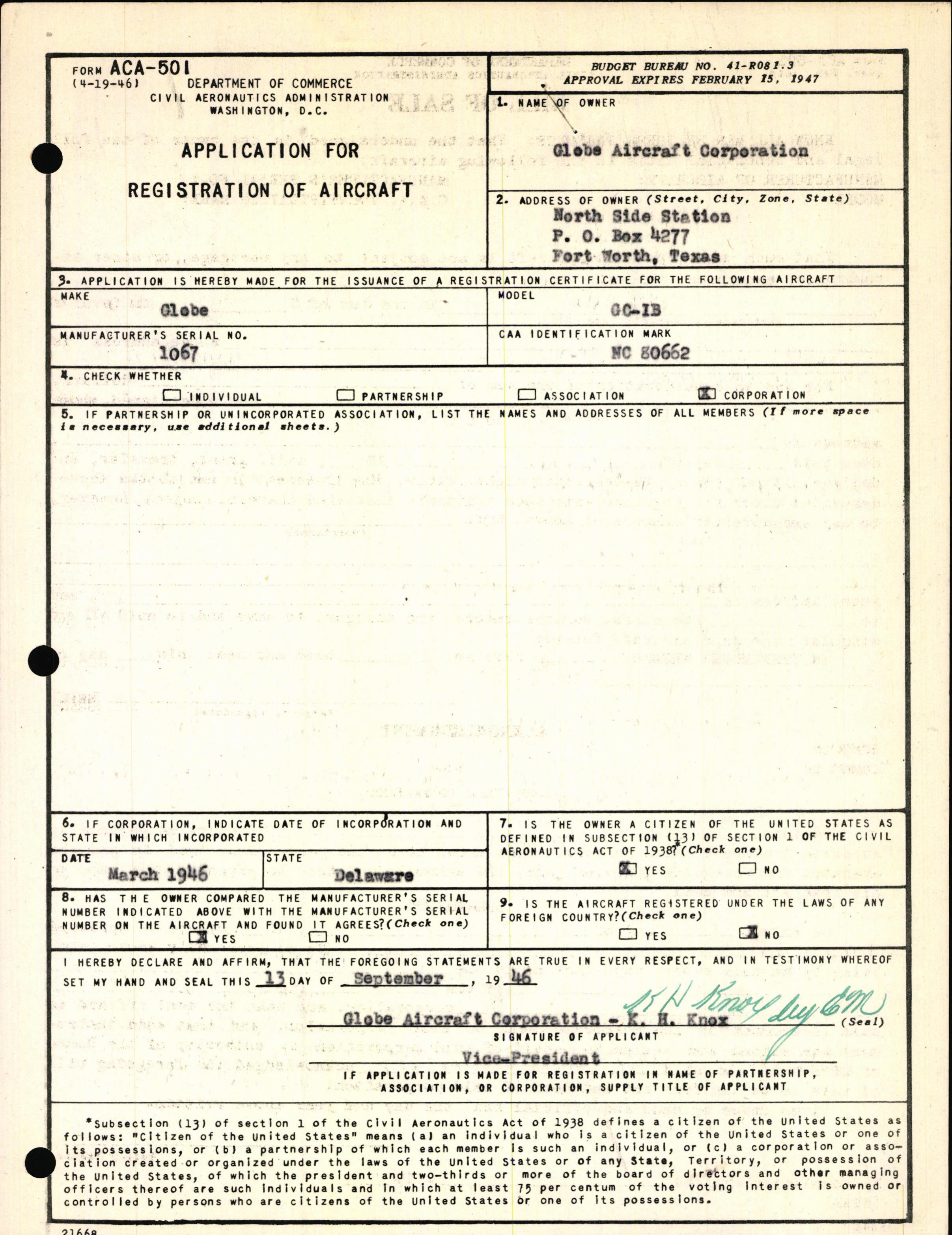 Sample page 3 from AirCorps Library document: Technical Information for Serial Number 1067