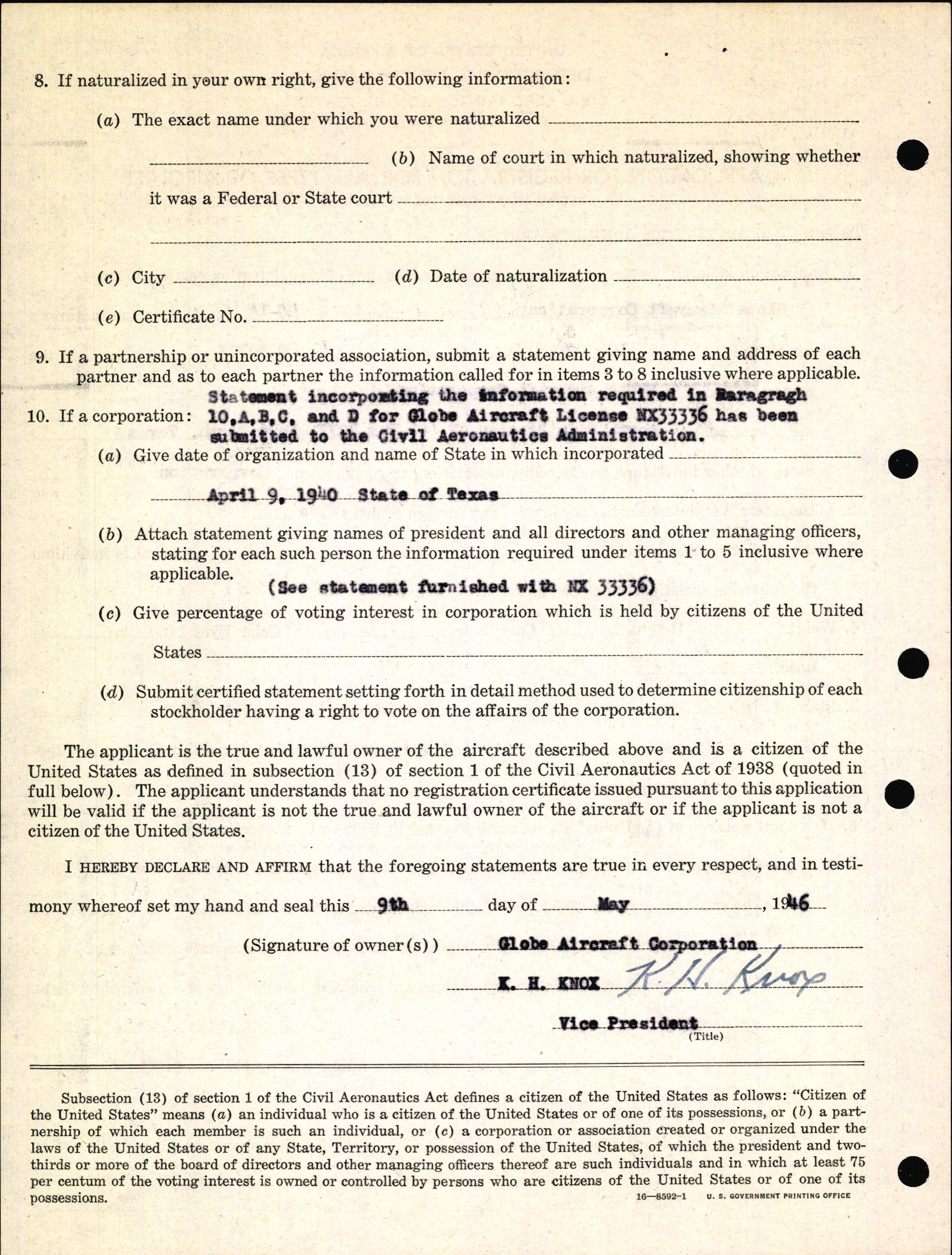 Sample page 10 from AirCorps Library document: Technical Information for Serial Number 106