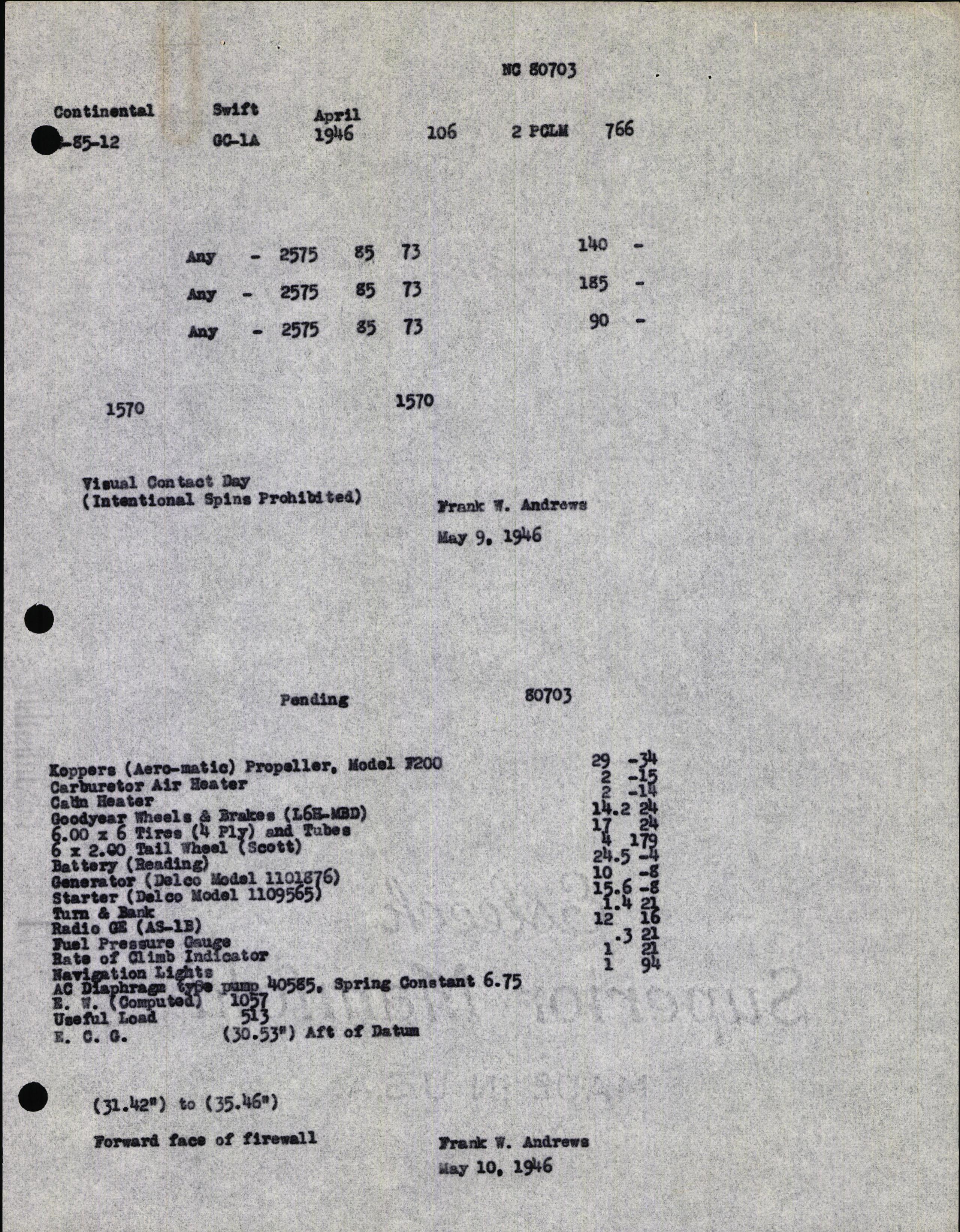 Sample page 13 from AirCorps Library document: Technical Information for Serial Number 106