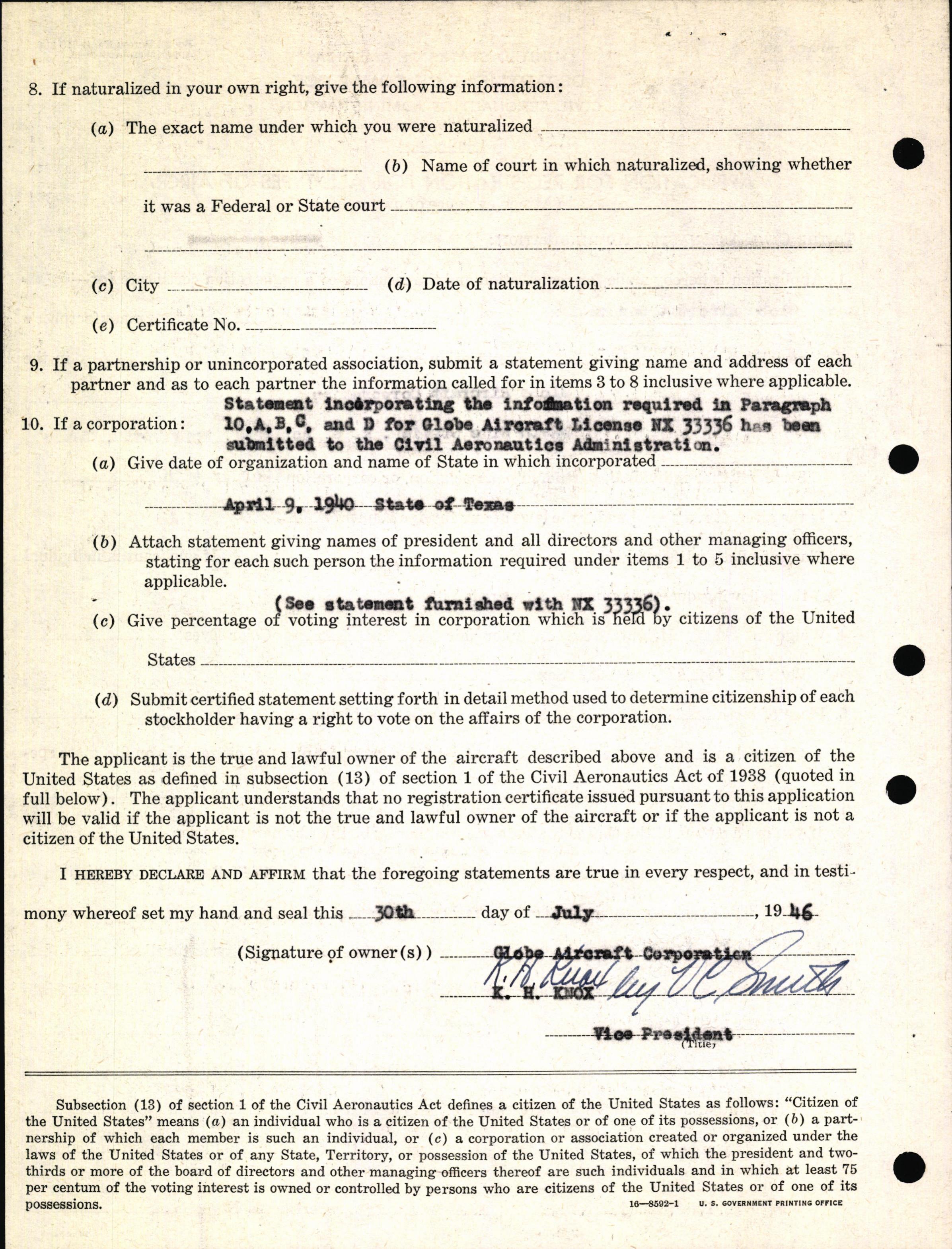 Sample page 4 from AirCorps Library document: Technical Information for Serial Number 1070