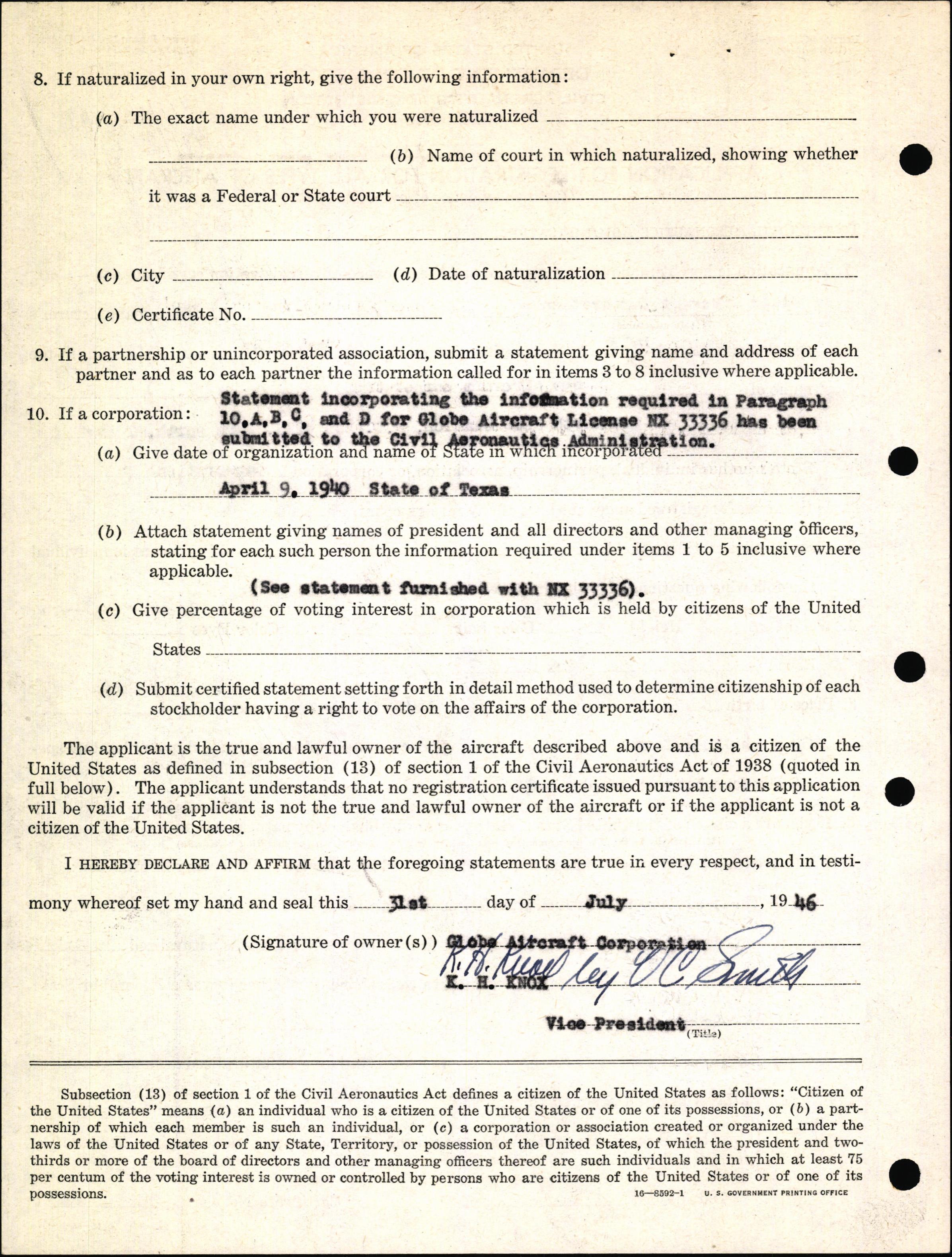 Sample page 4 from AirCorps Library document: Technical Information for Serial Number 1072