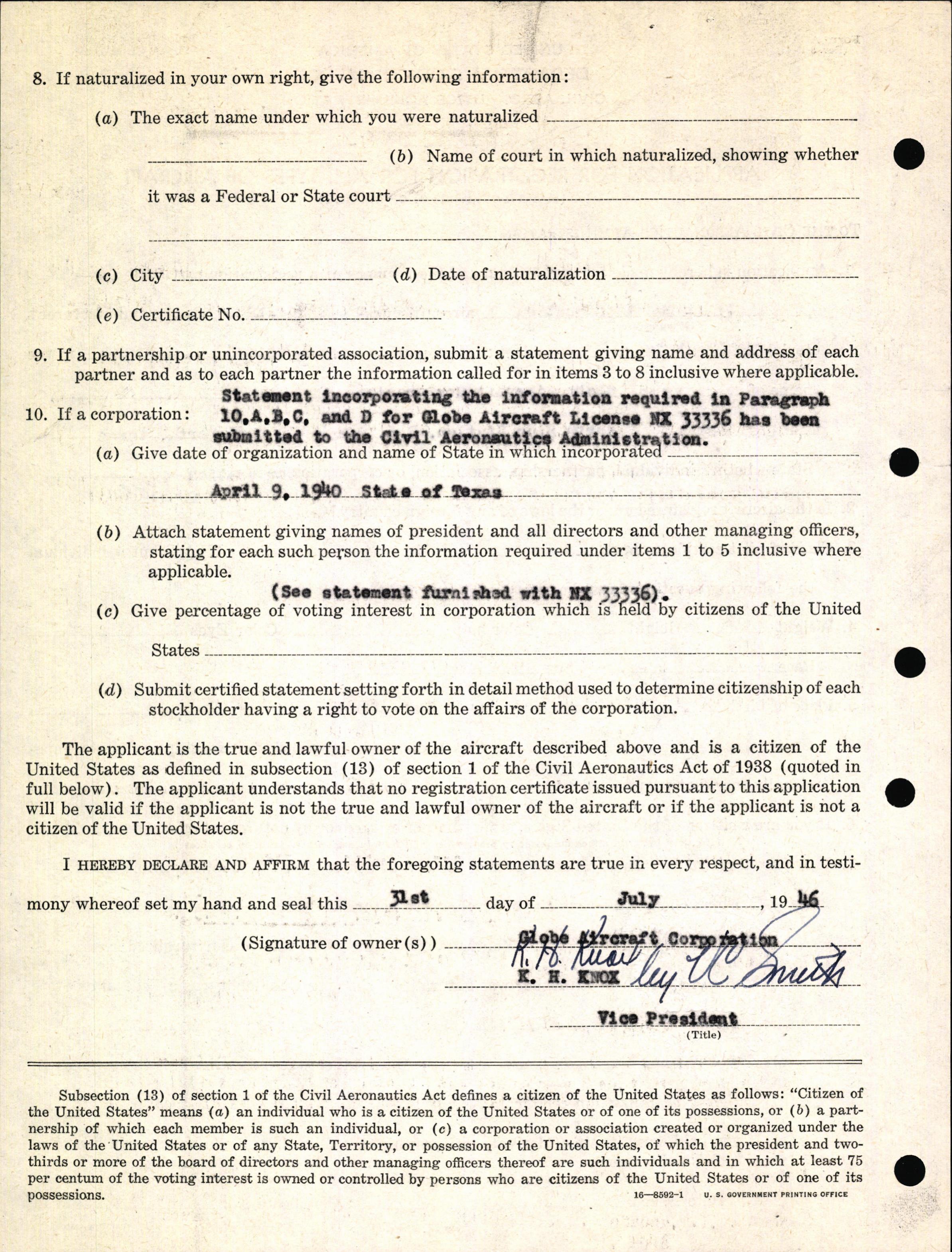 Sample page 4 from AirCorps Library document: Technical Information for Serial Number 1073