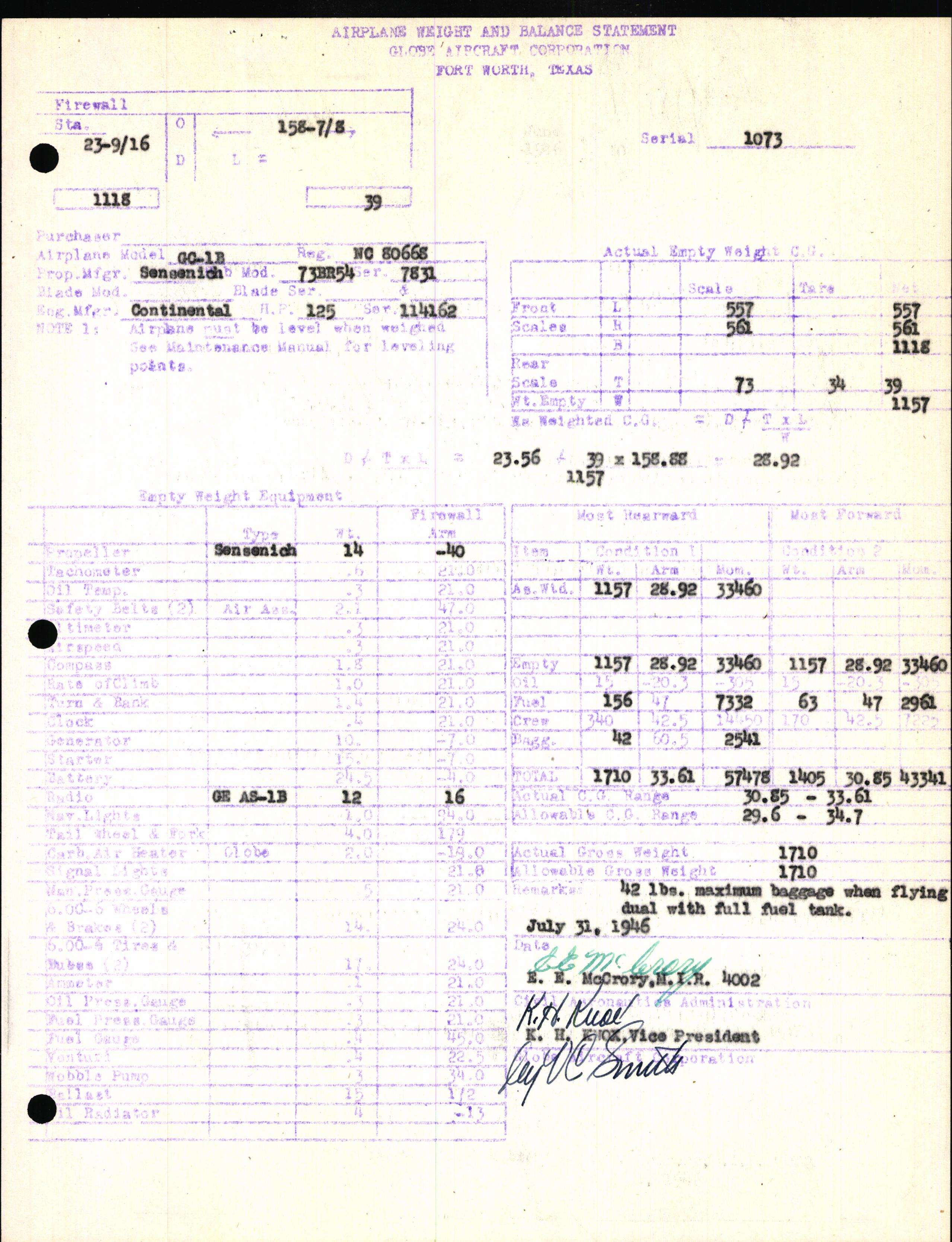 Sample page 7 from AirCorps Library document: Technical Information for Serial Number 1073