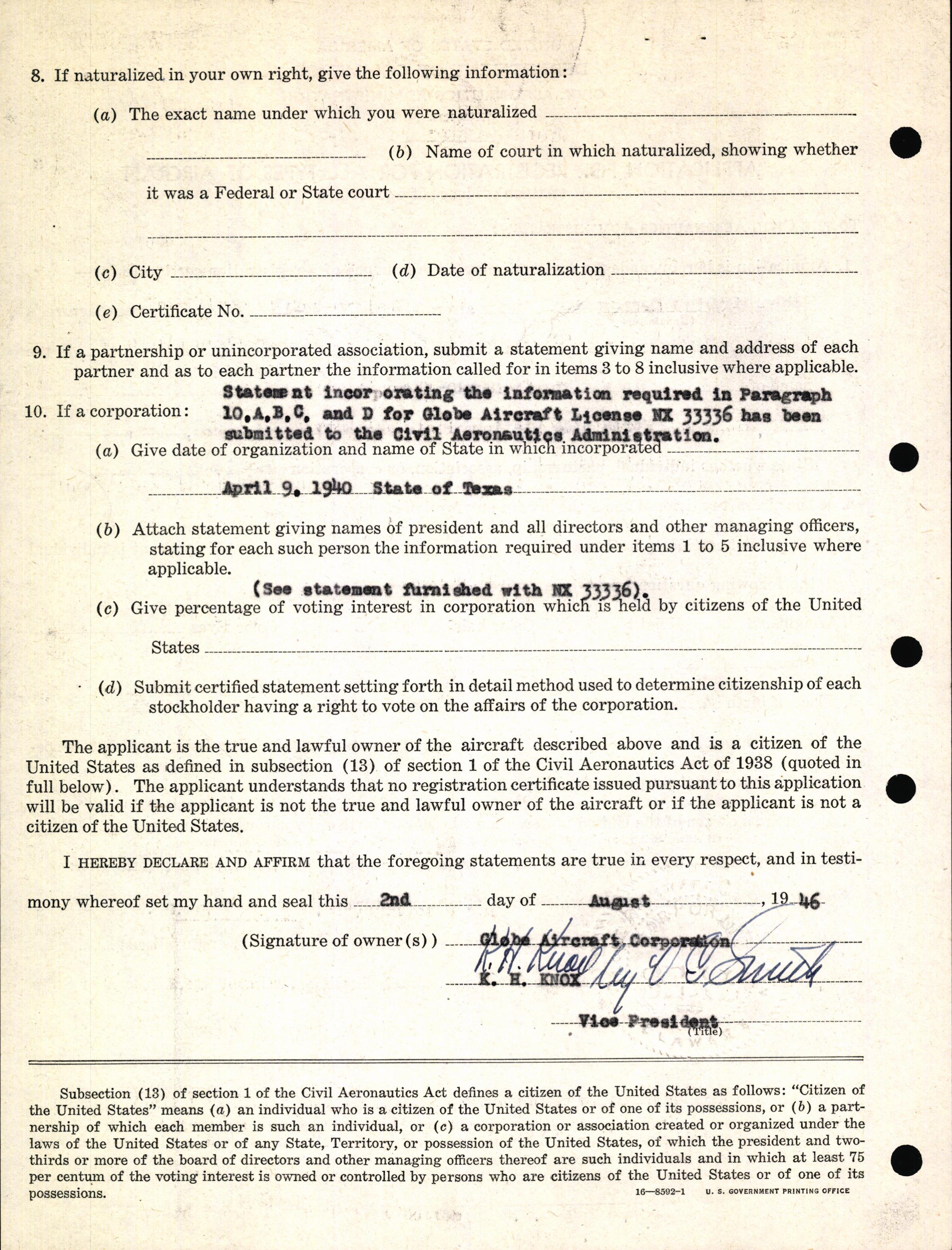 Sample page 4 from AirCorps Library document: Technical Information for Serial Number 1074