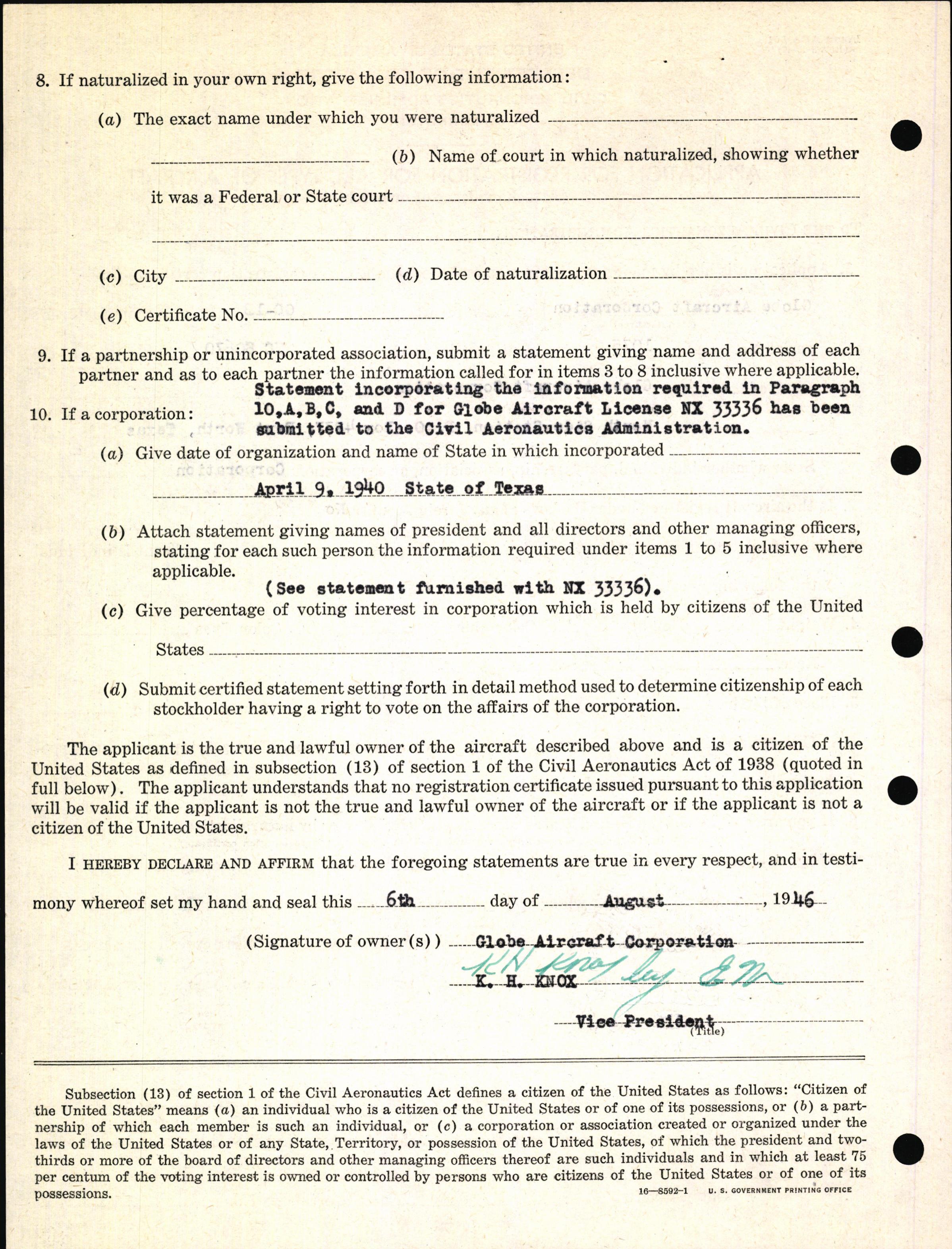 Sample page 4 from AirCorps Library document: Technical Information for Serial Number 1075