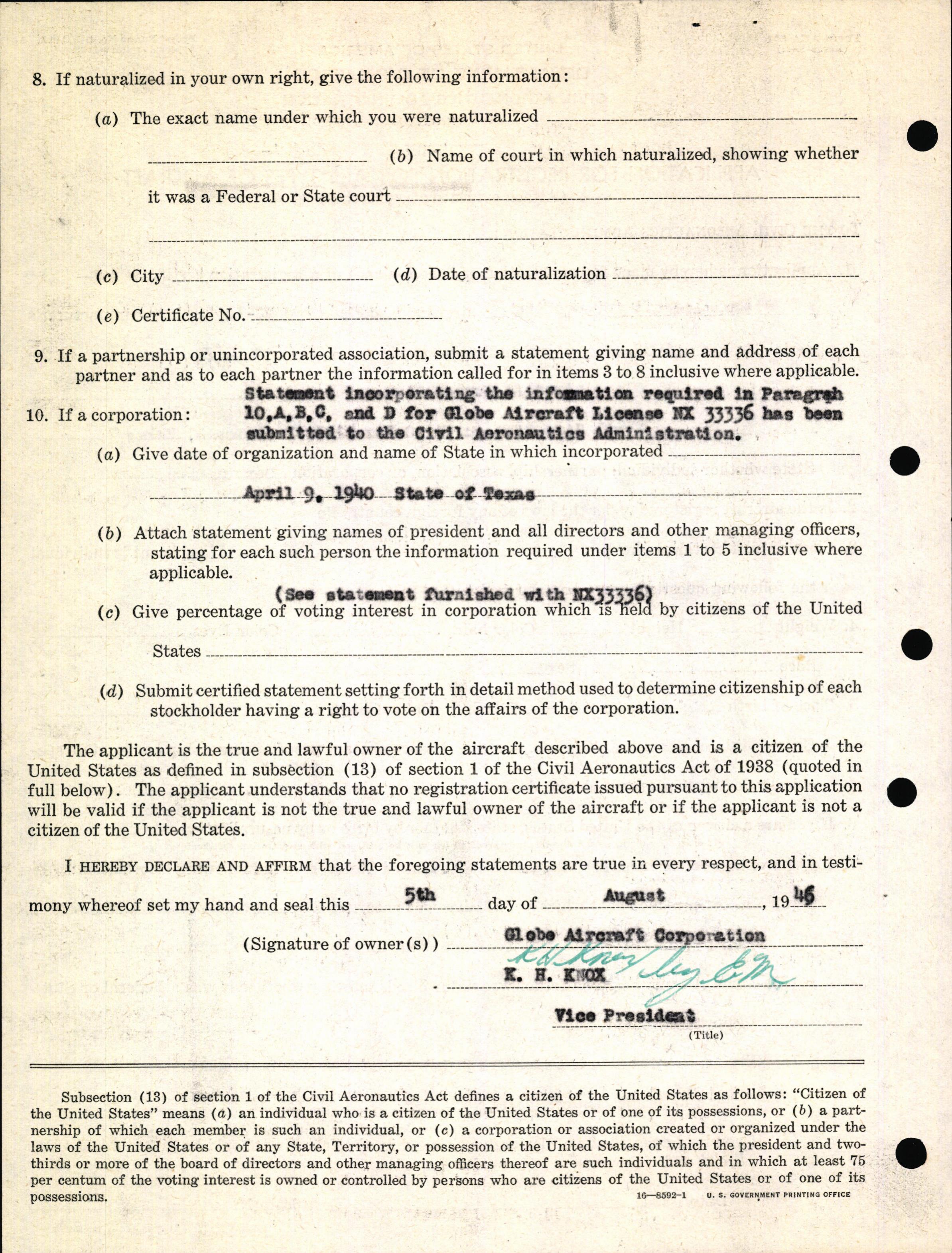 Sample page 6 from AirCorps Library document: Technical Information for Serial Number 1082