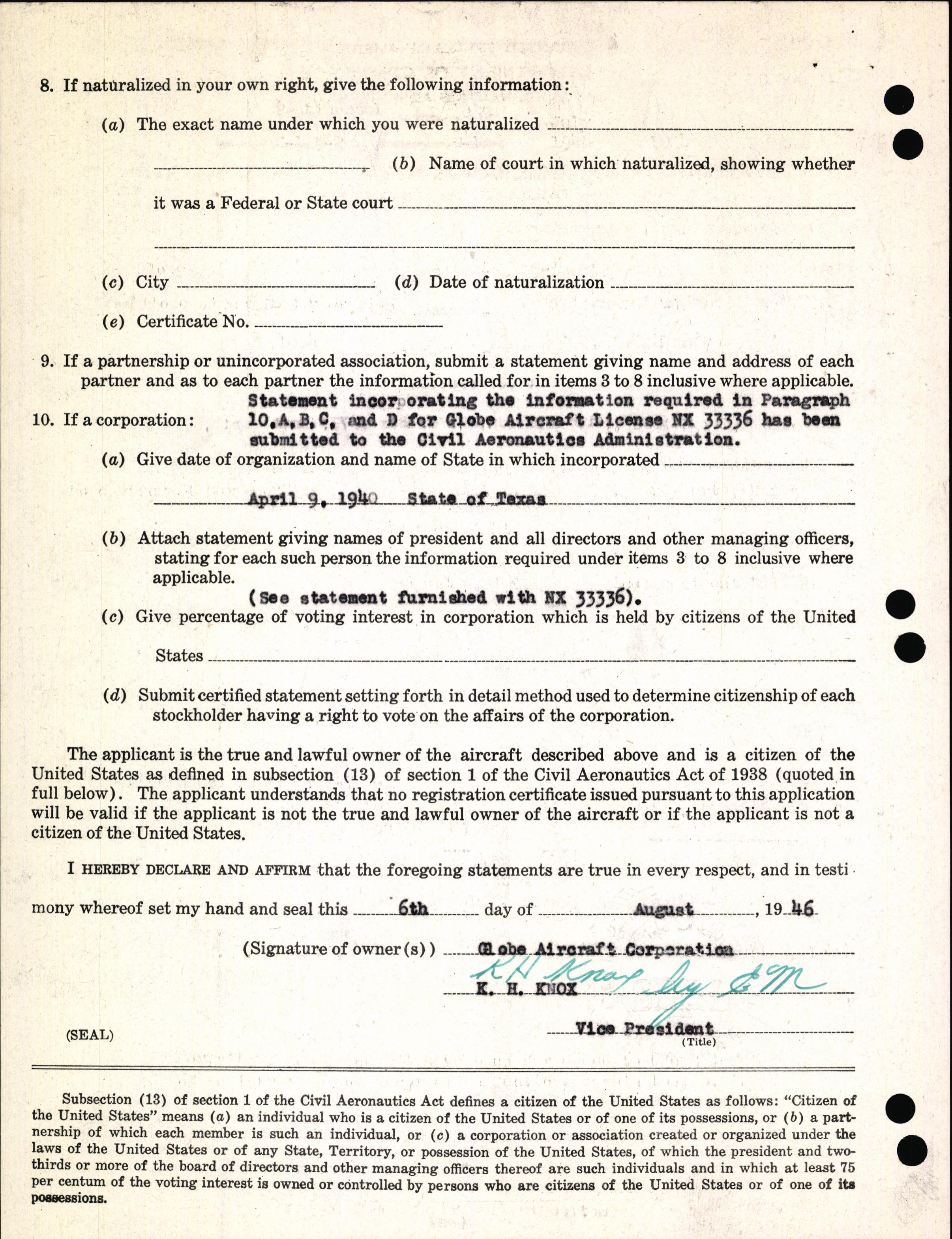 Sample page 4 from AirCorps Library document: Technical Information for Serial Number 1084