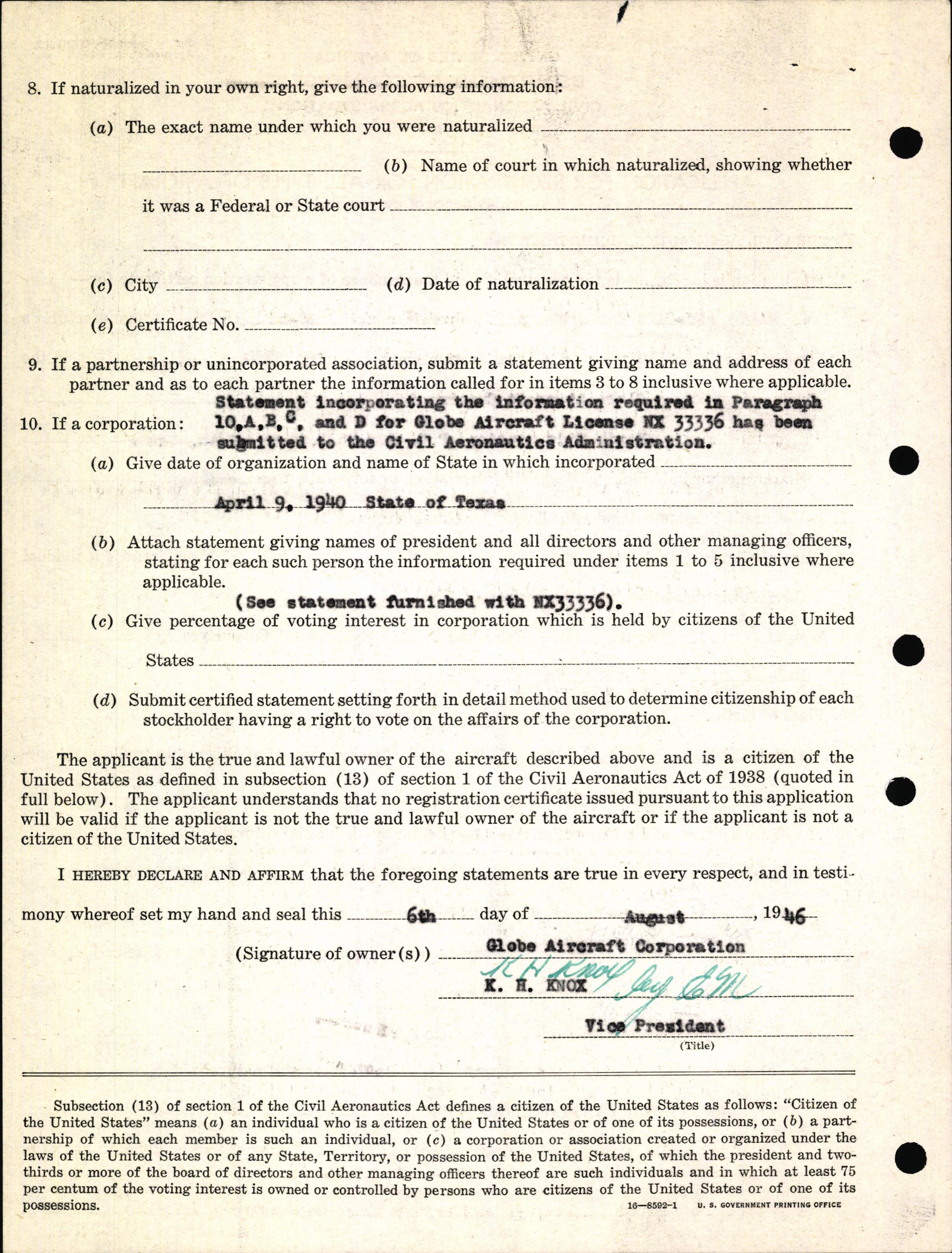 Sample page 4 from AirCorps Library document: Technical Information for Serial Number 1086