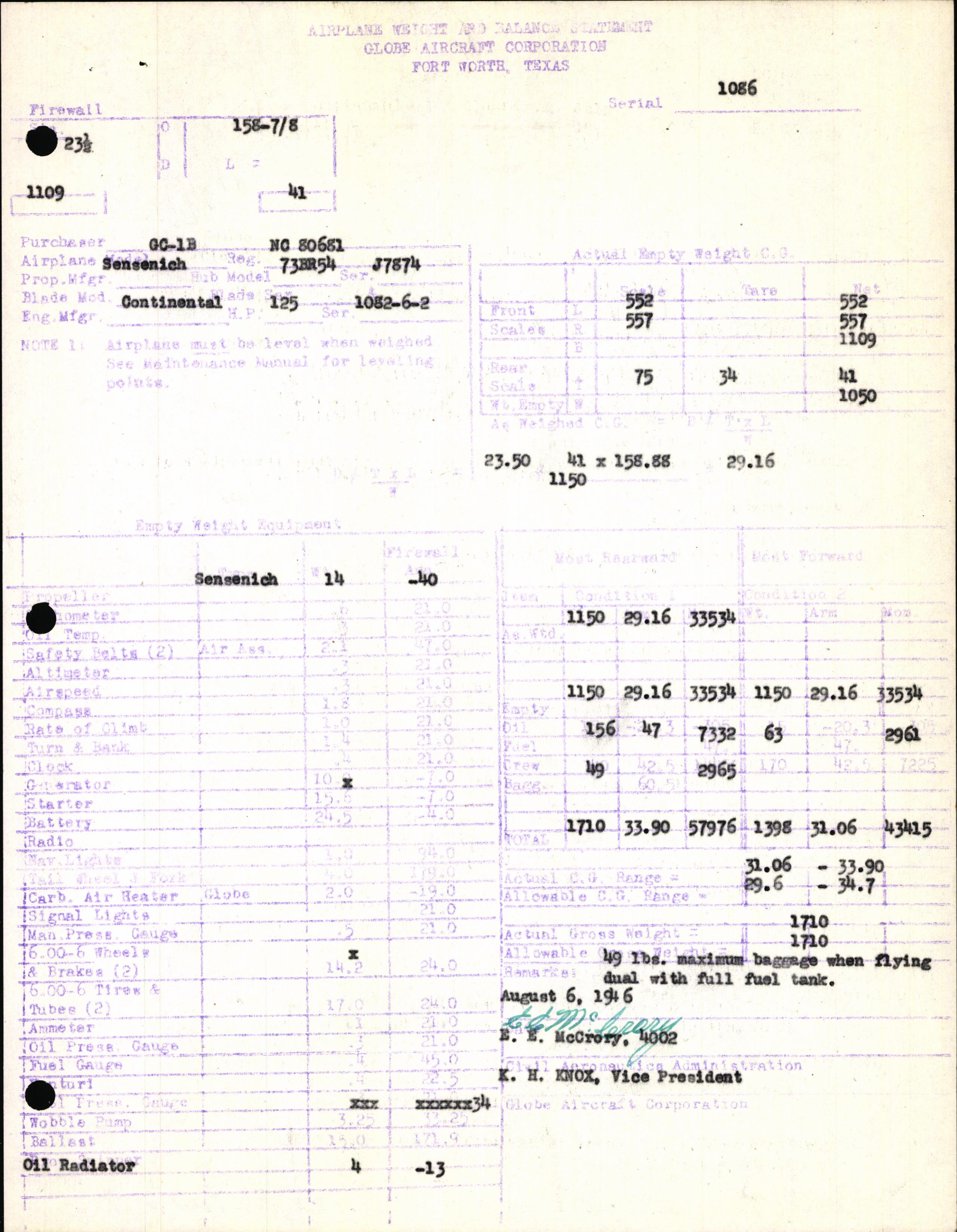 Sample page 7 from AirCorps Library document: Technical Information for Serial Number 1086