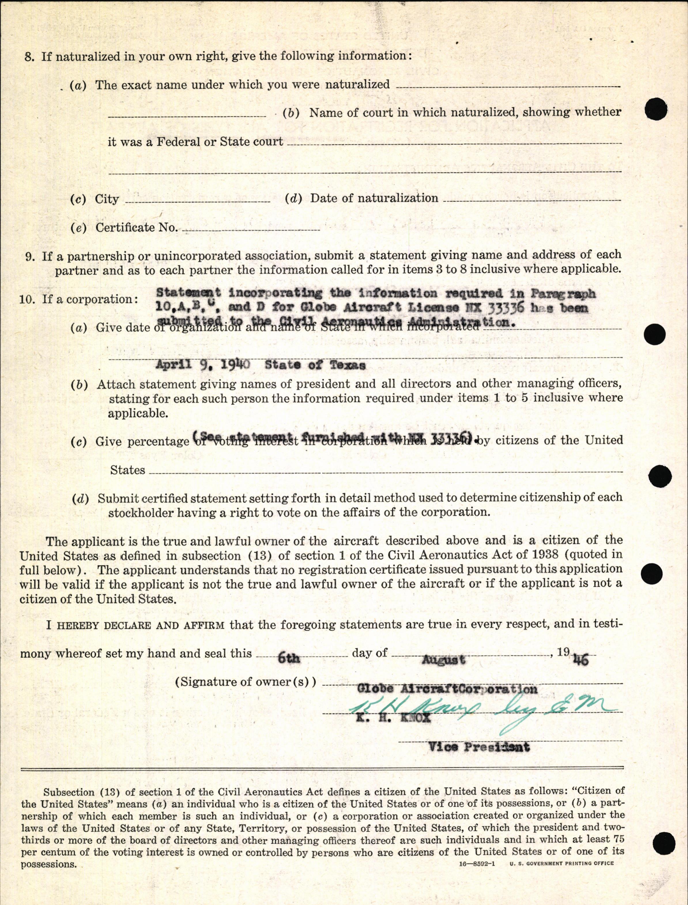 Sample page 4 from AirCorps Library document: Technical Information for Serial Number 1089