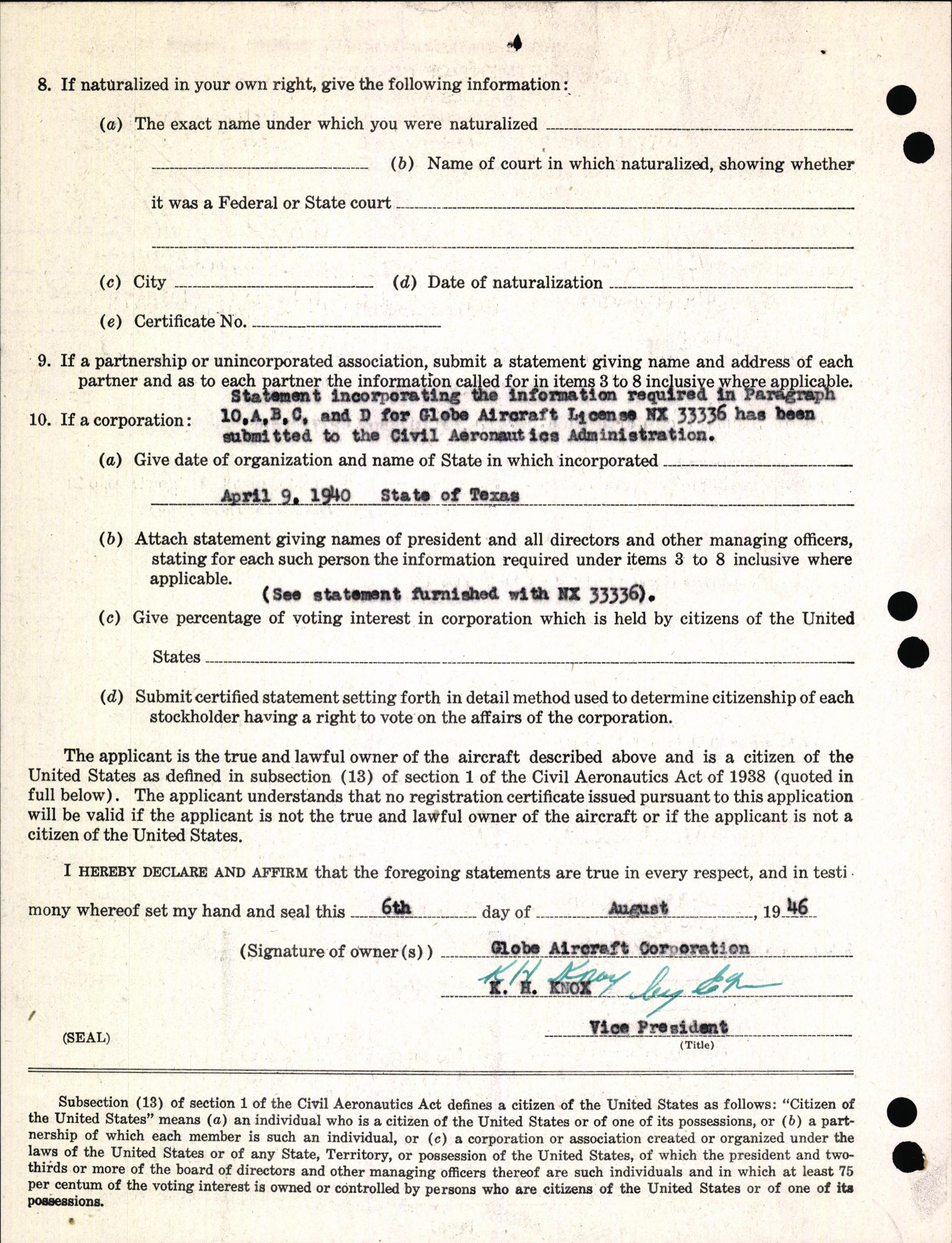 Sample page 4 from AirCorps Library document: Technical Information for Serial Number 1090