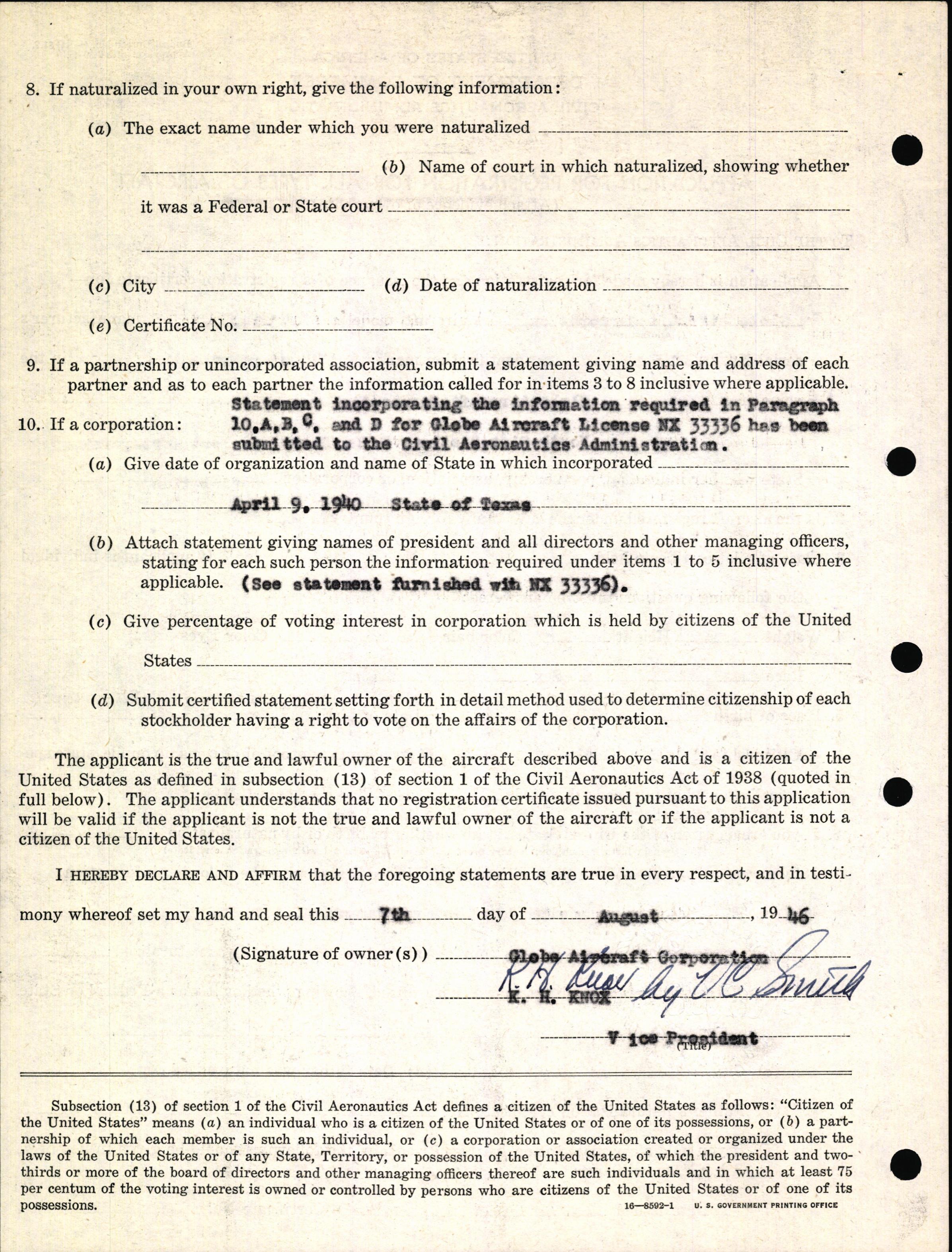 Sample page 4 from AirCorps Library document: Technical Information for Serial Number 1092