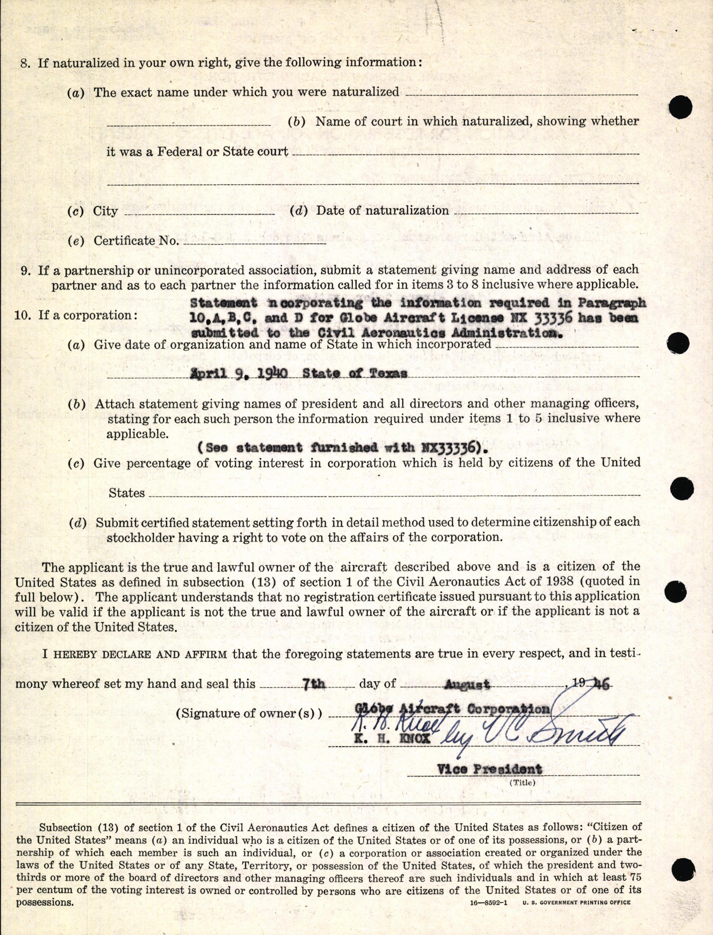 Sample page 4 from AirCorps Library document: Technical Information for Serial Number 1093