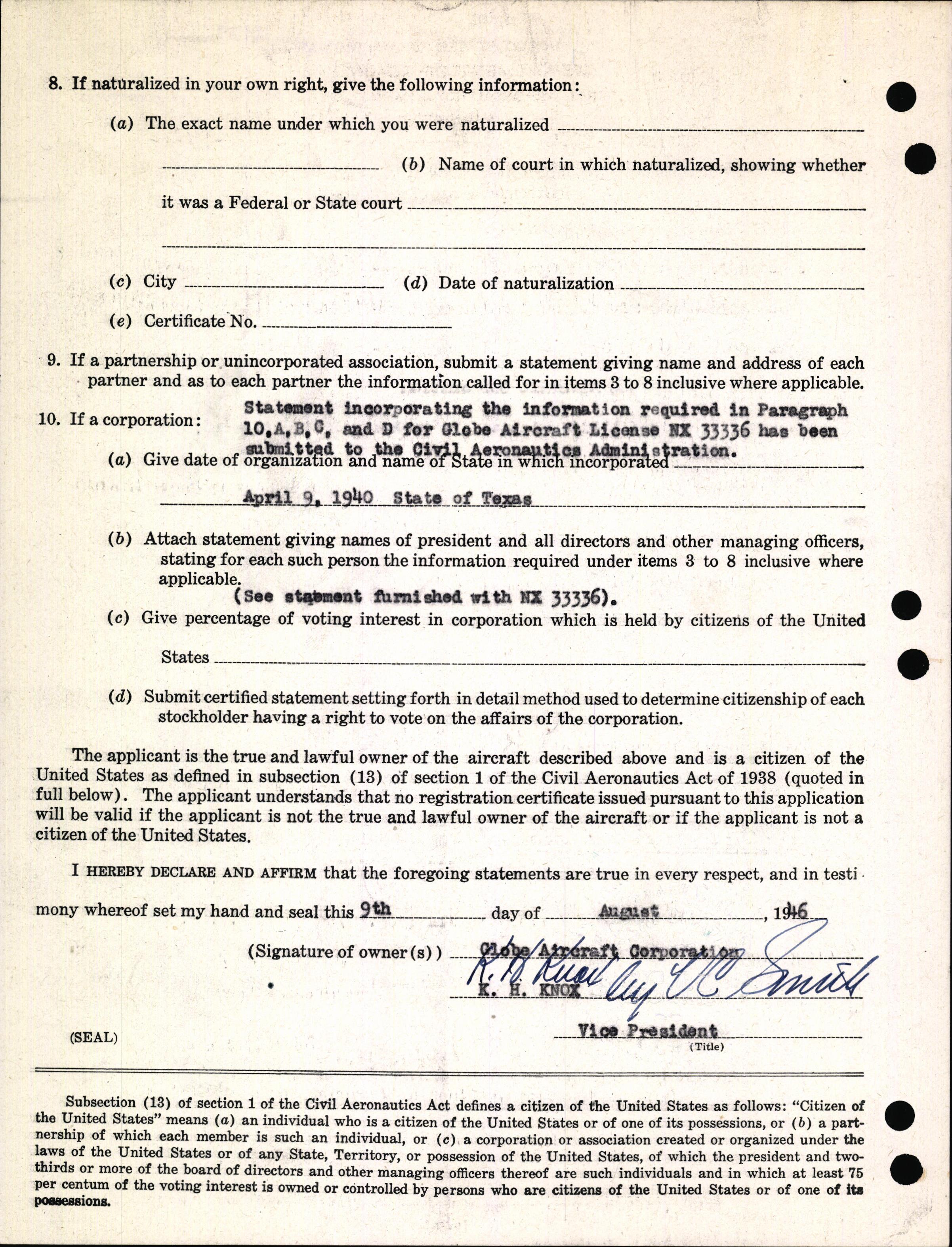 Sample page 4 from AirCorps Library document: Technical Information for Serial Number 1099