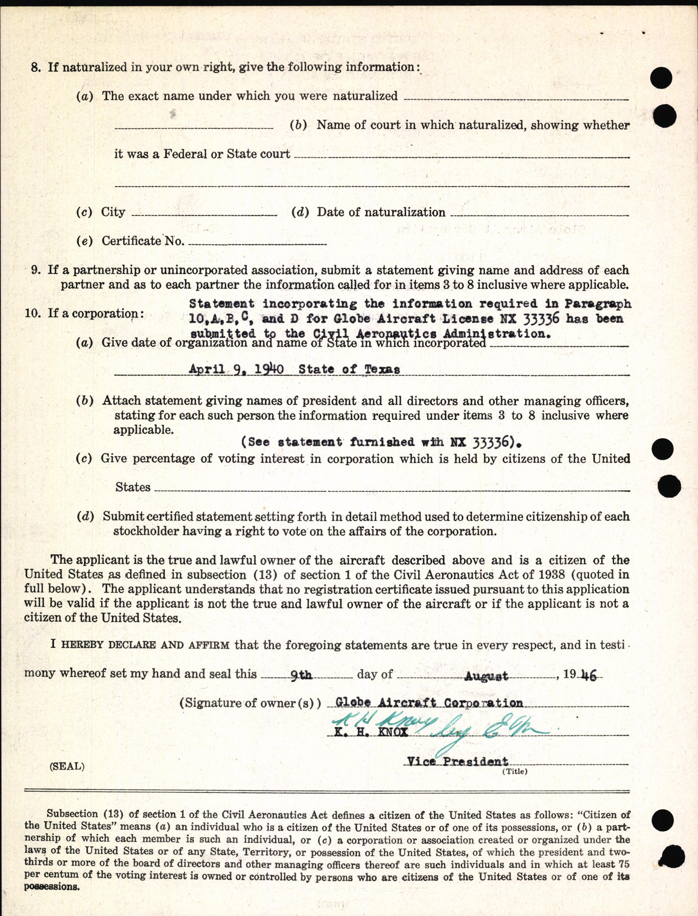 Sample page 4 from AirCorps Library document: Technical Information for Serial Number 1100