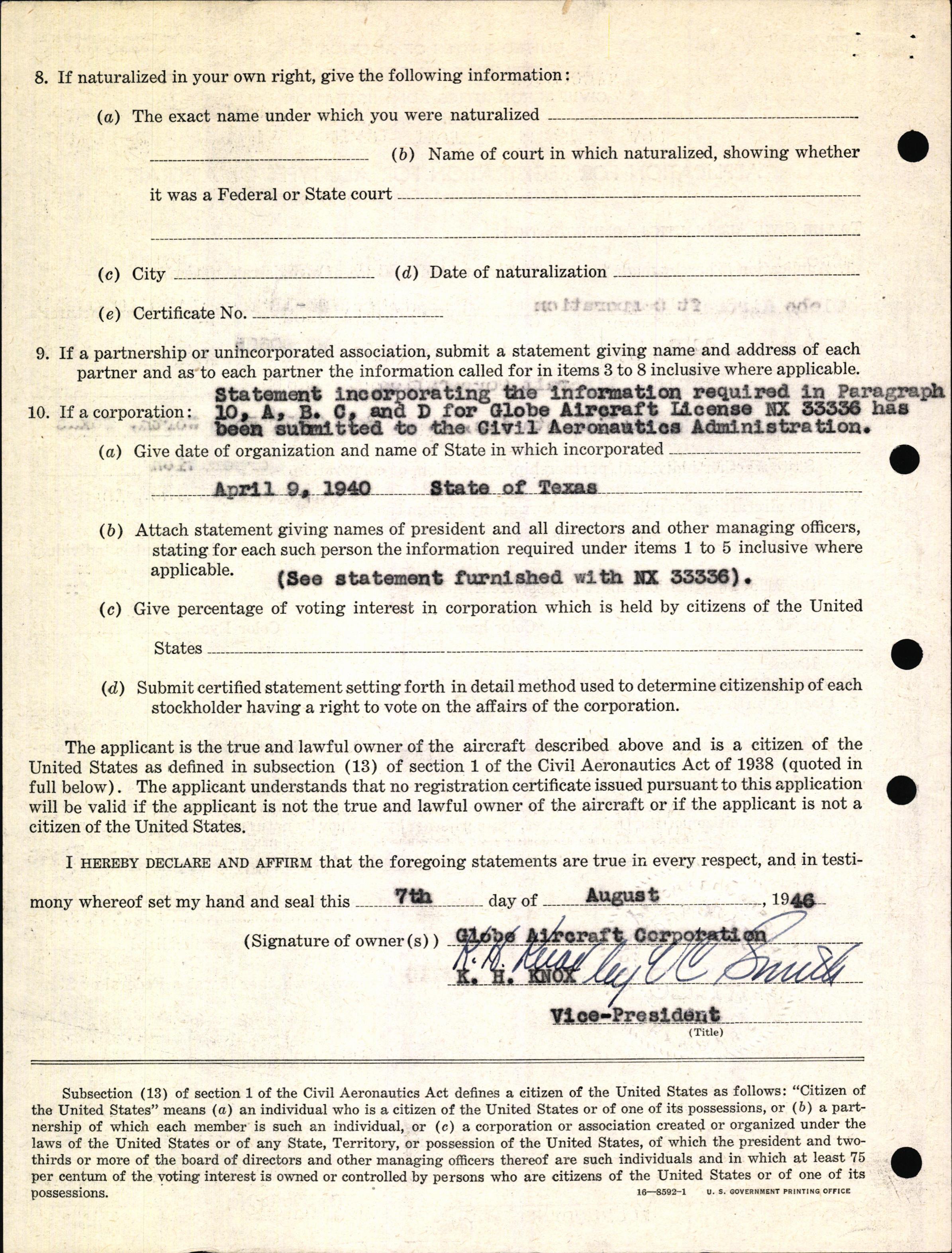 Sample page 4 from AirCorps Library document: Technical Information for Serial Number 1101