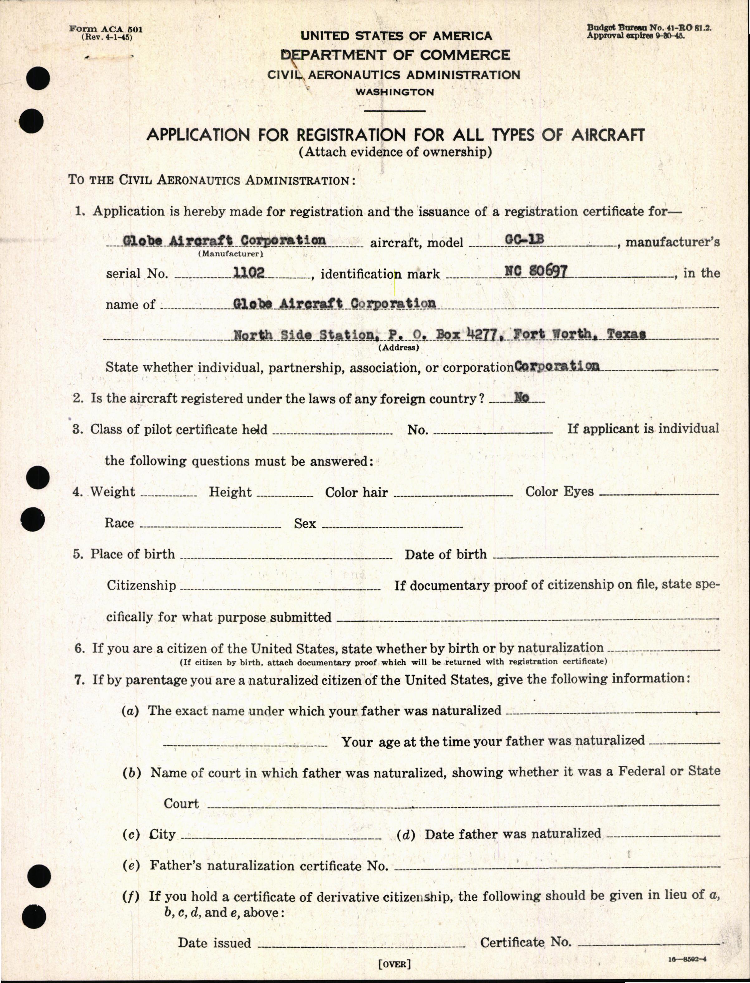 Sample page 3 from AirCorps Library document: Technical Information for Serial Number 1102