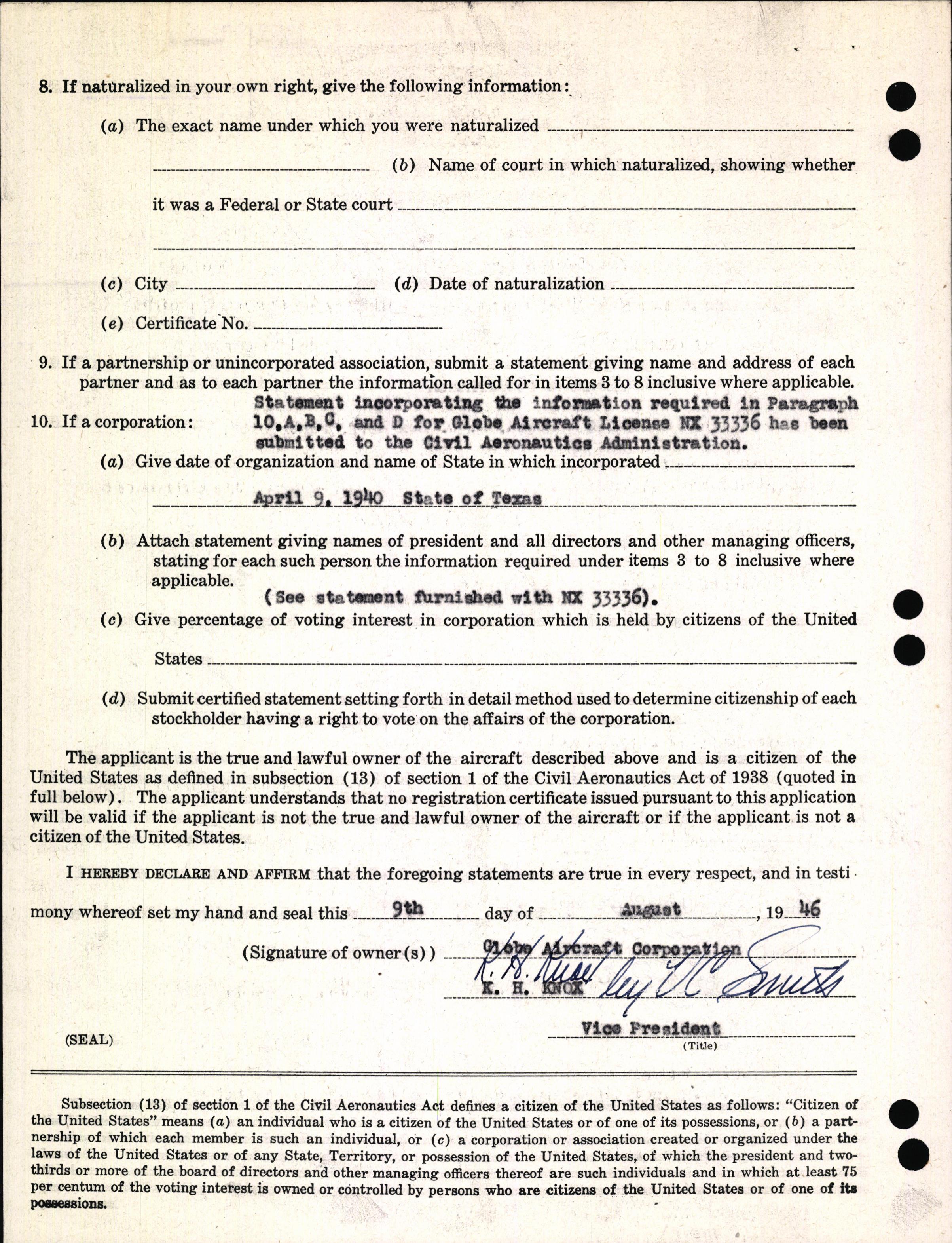 Sample page 4 from AirCorps Library document: Technical Information for Serial Number 1105