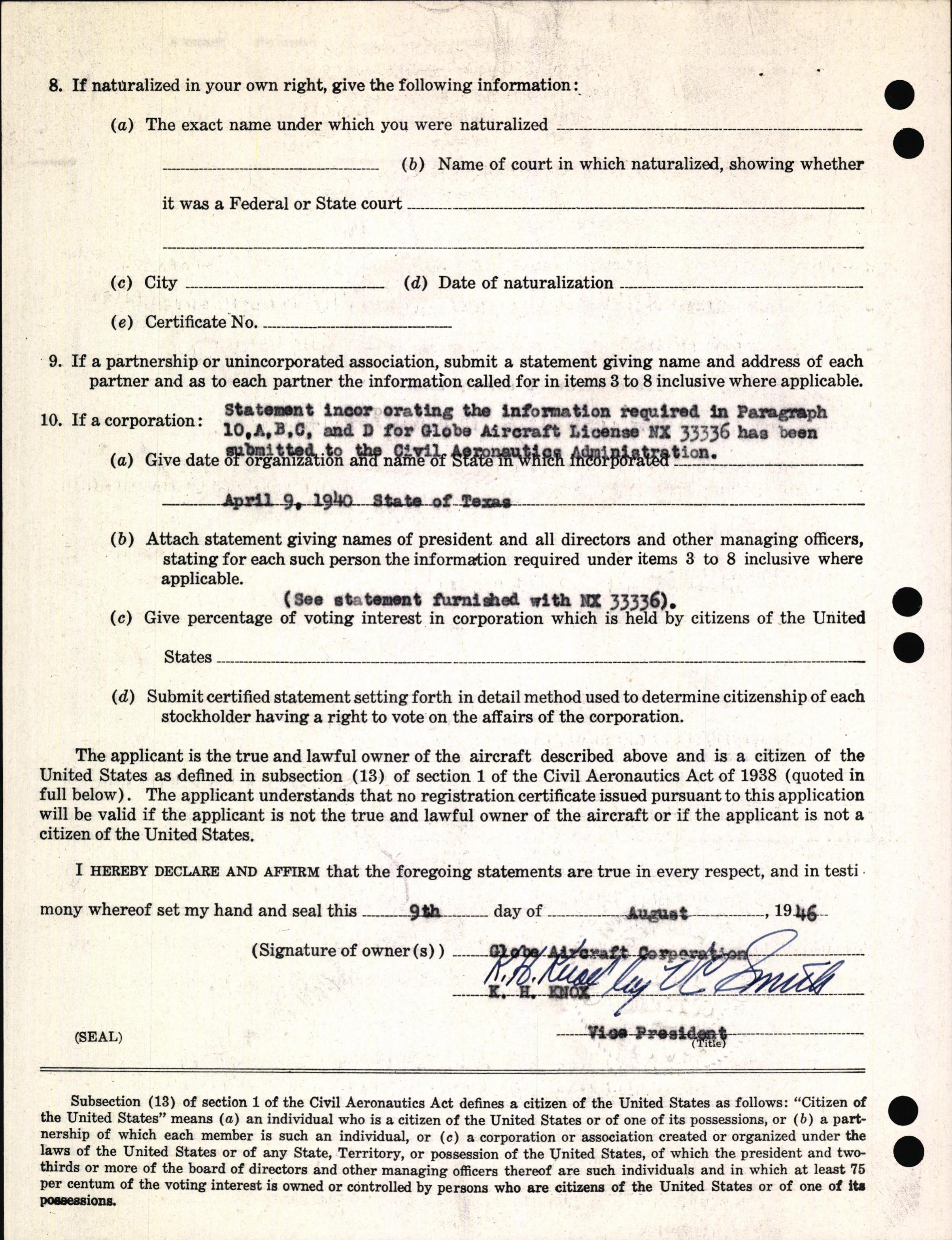 Sample page 4 from AirCorps Library document: Technical Information for Serial Number 1106