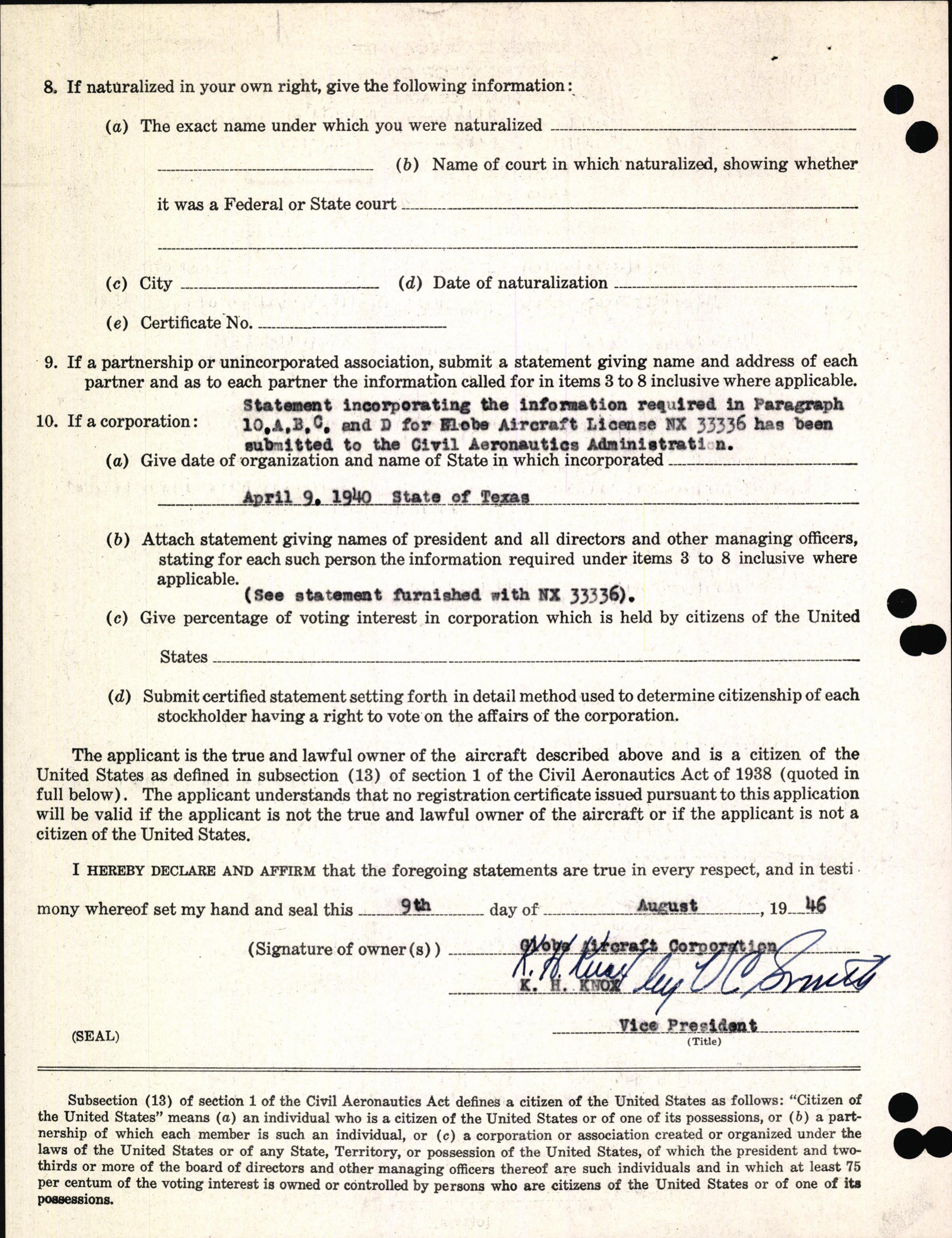 Sample page 4 from AirCorps Library document: Technical Information for Serial Number 1107