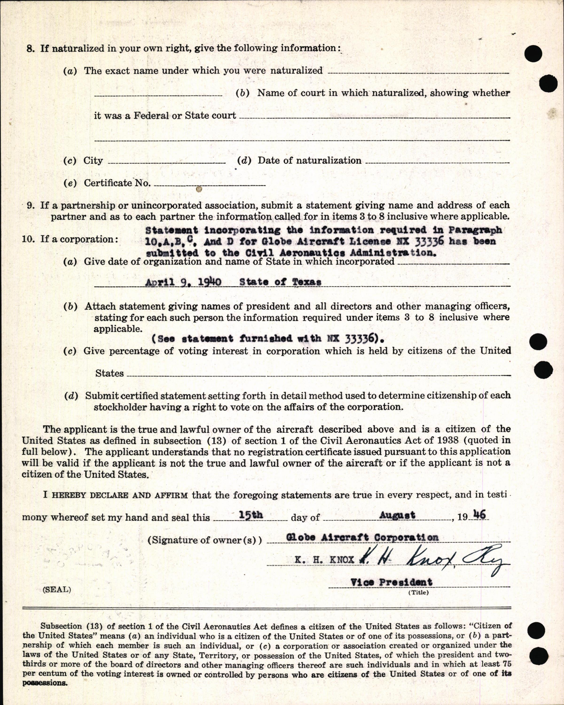 Sample page 4 from AirCorps Library document: Technical Information for Serial Number 1113